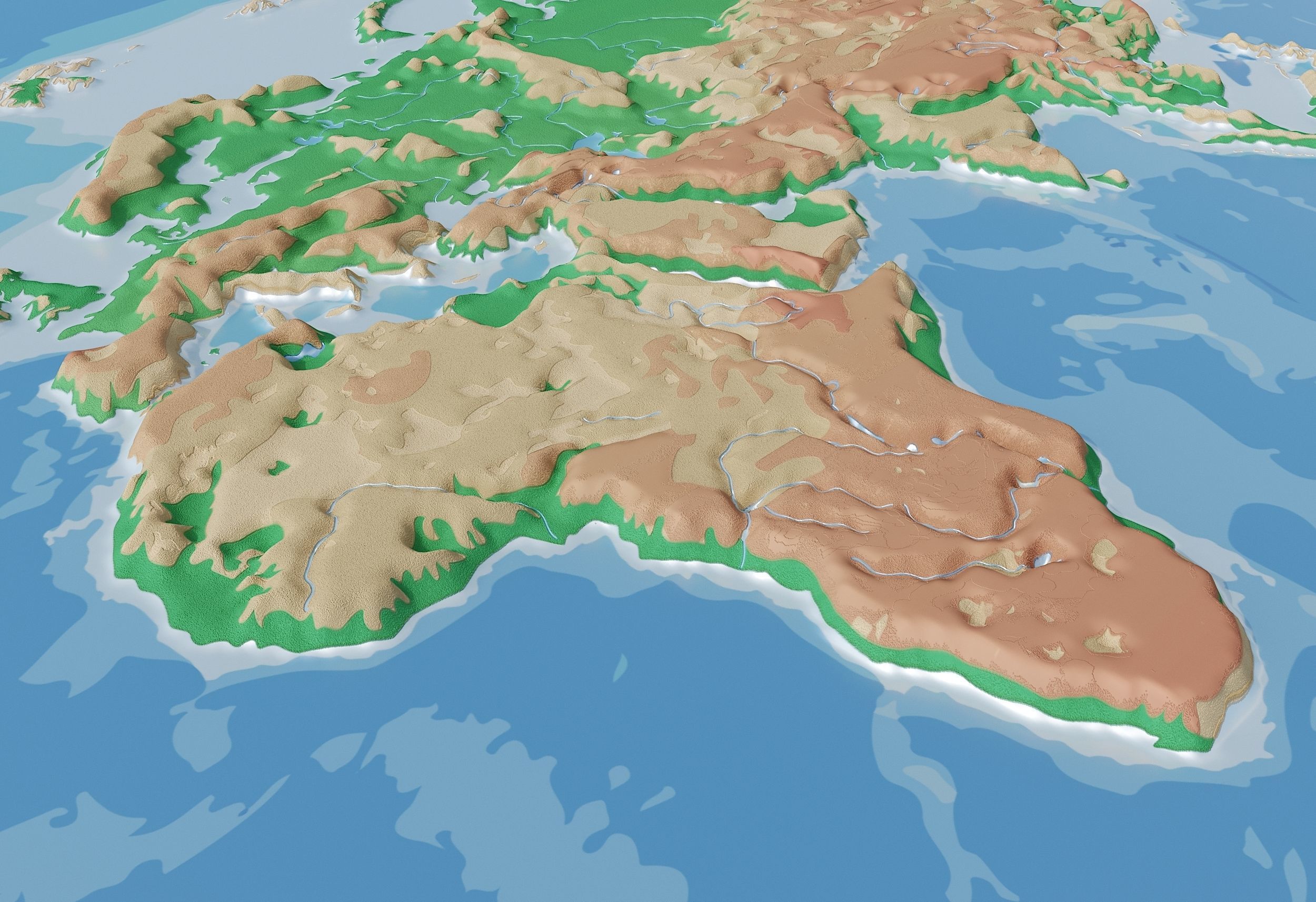  Topography of the earth 3D model_1