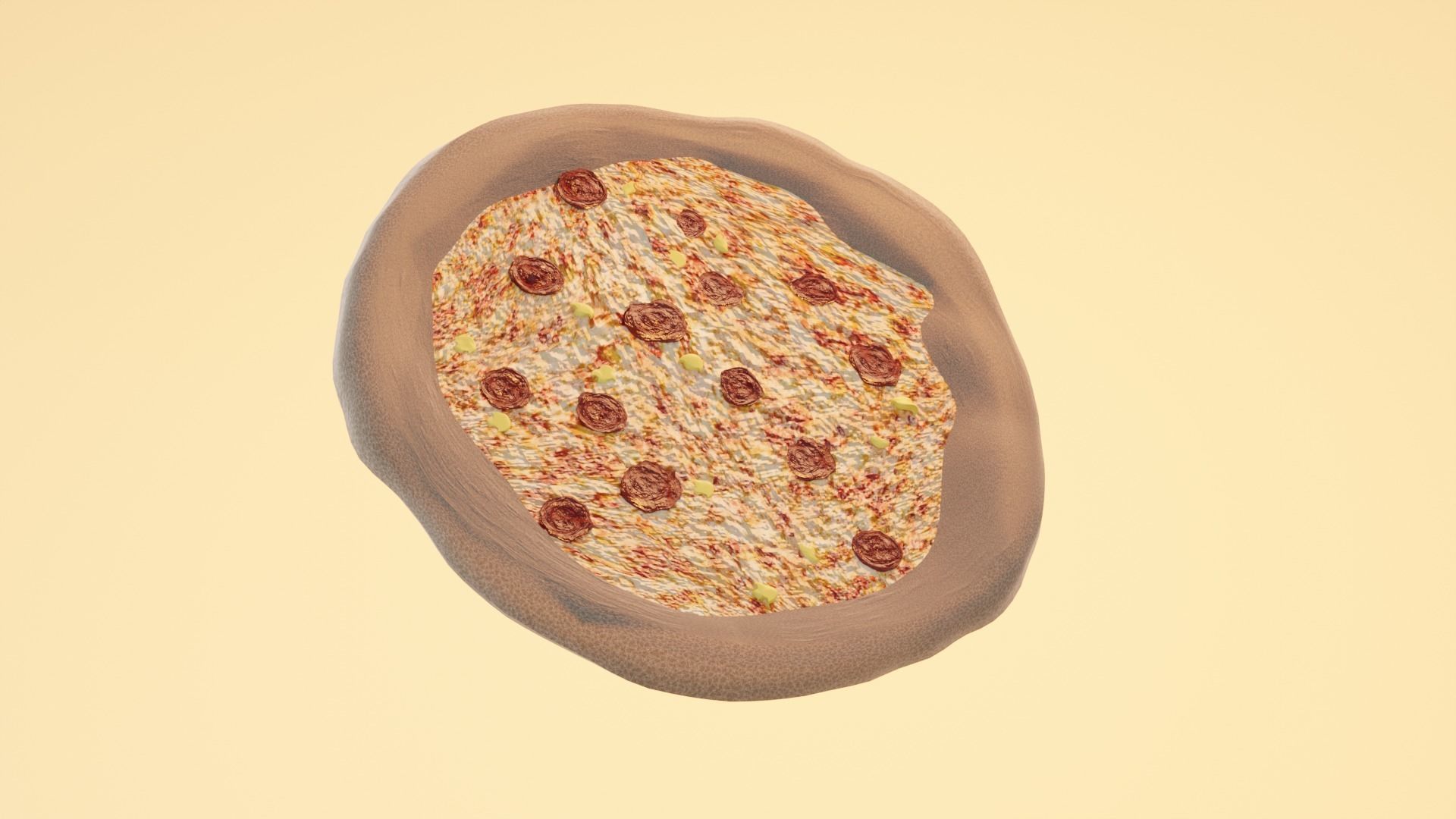 Pepperoni pizza 3D model_2