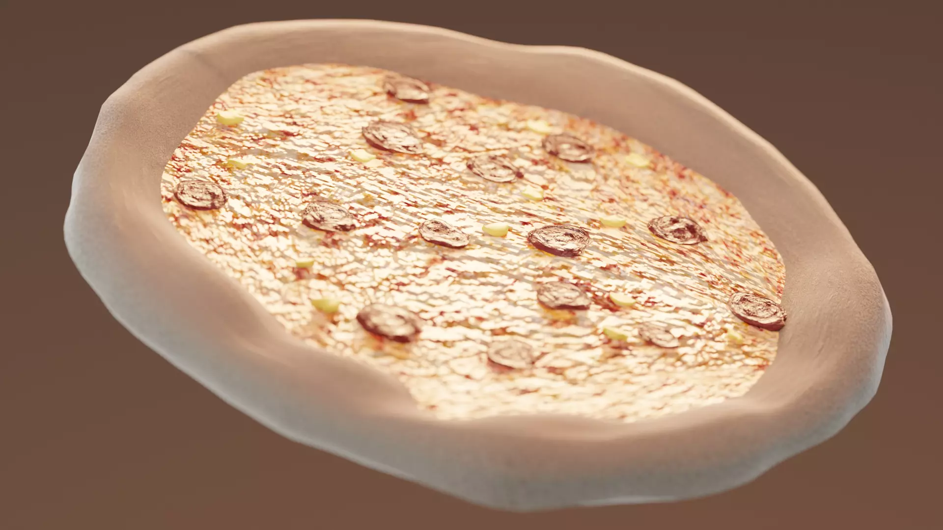 Pepperoni pizza 3D model_0
