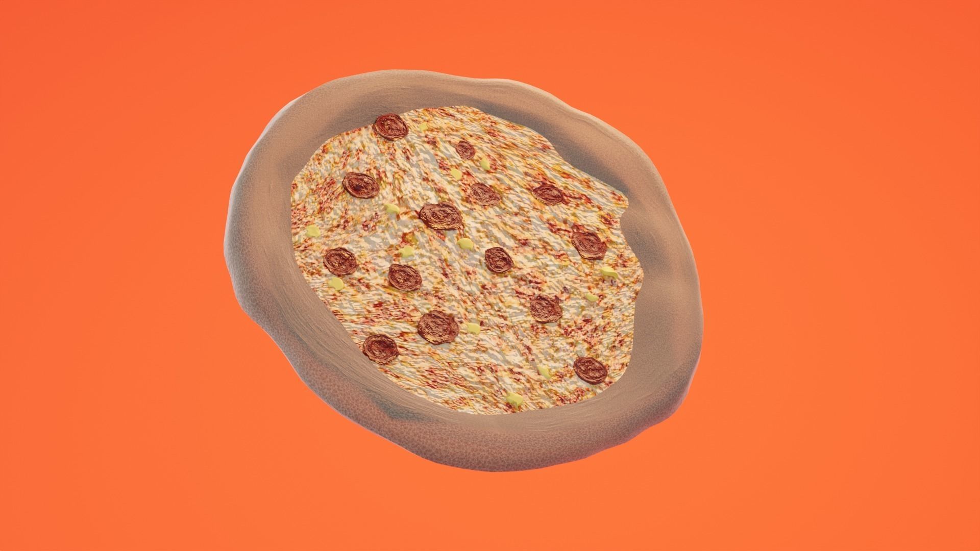 Pepperoni pizza 3D model_1
