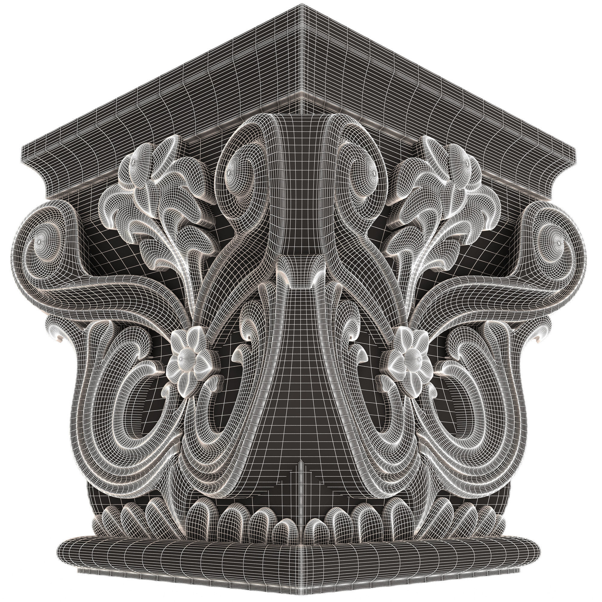 Carved Capital 0702 Low-poly 3D model_6