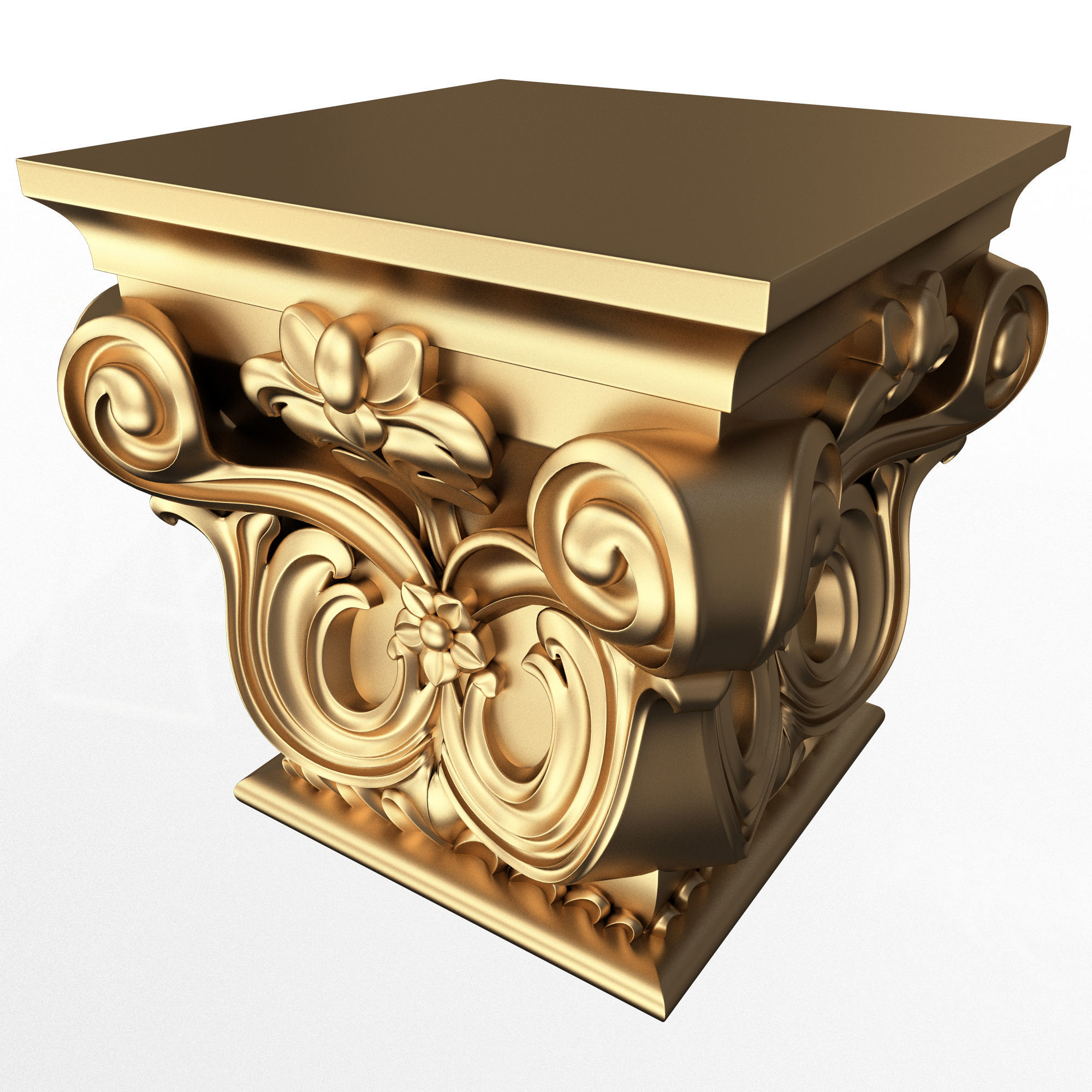 Carved Capital 0702 Low-poly 3D model_2