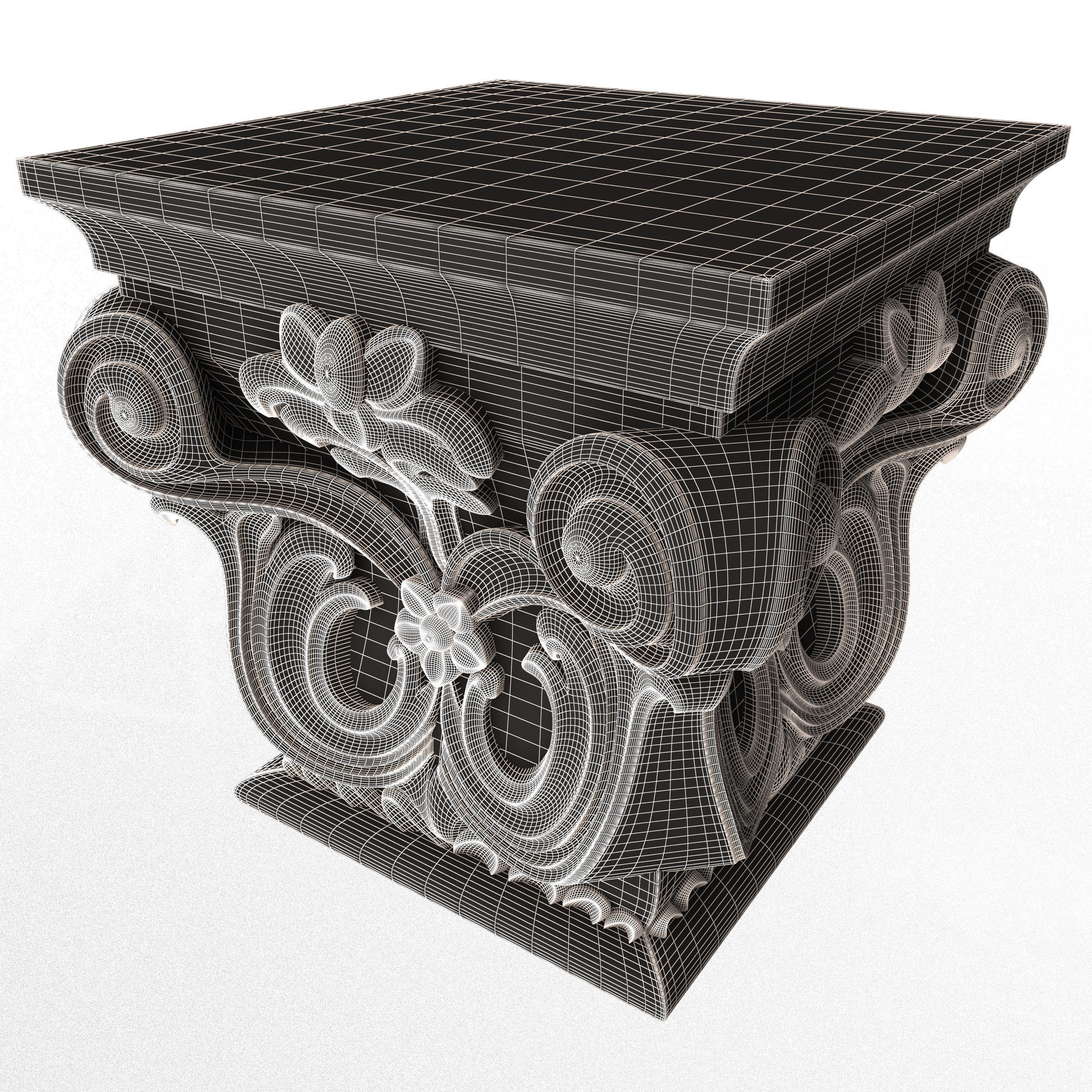 Carved Capital 0702 Low-poly 3D model_8