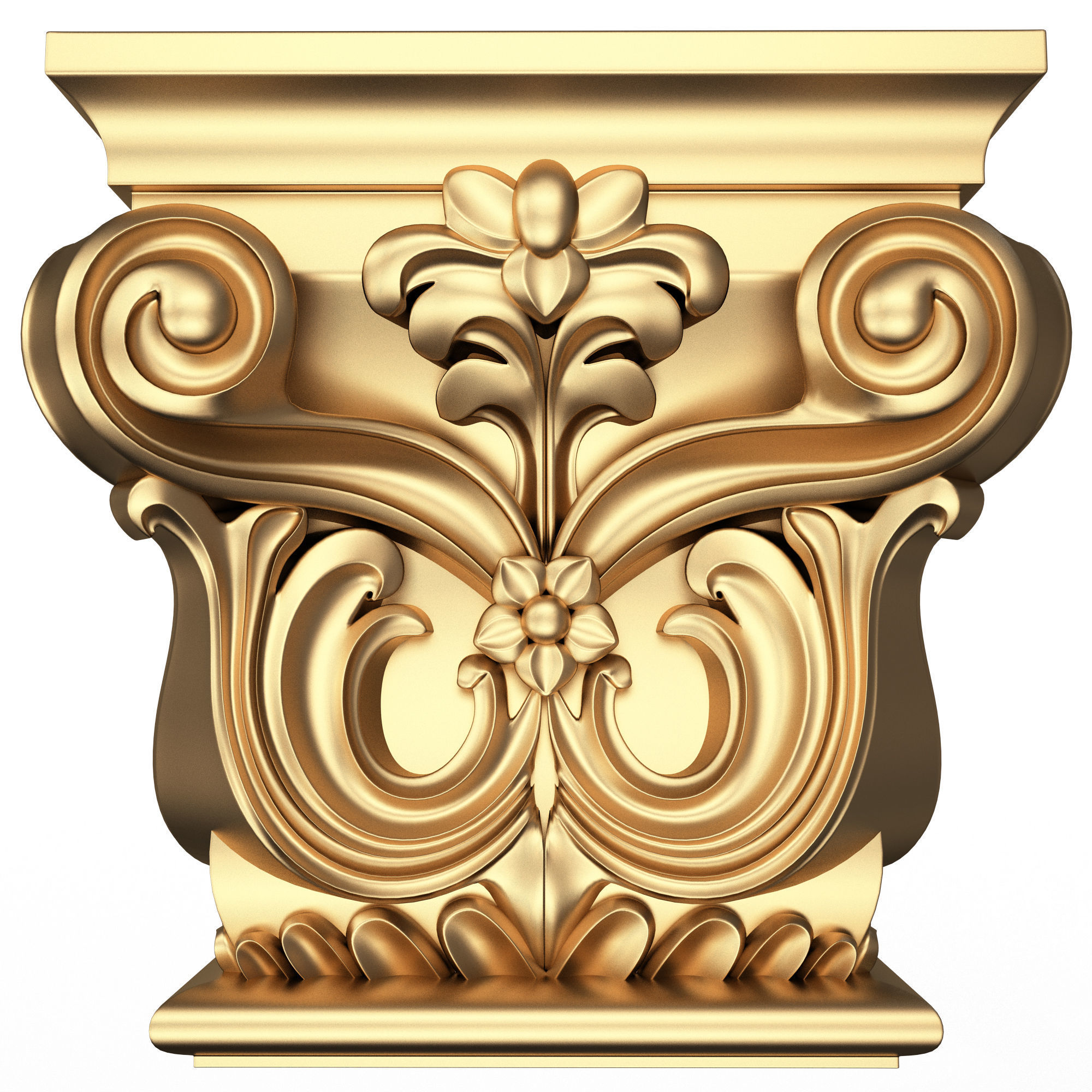 Carved Capital 0702 Low-poly 3D model_4