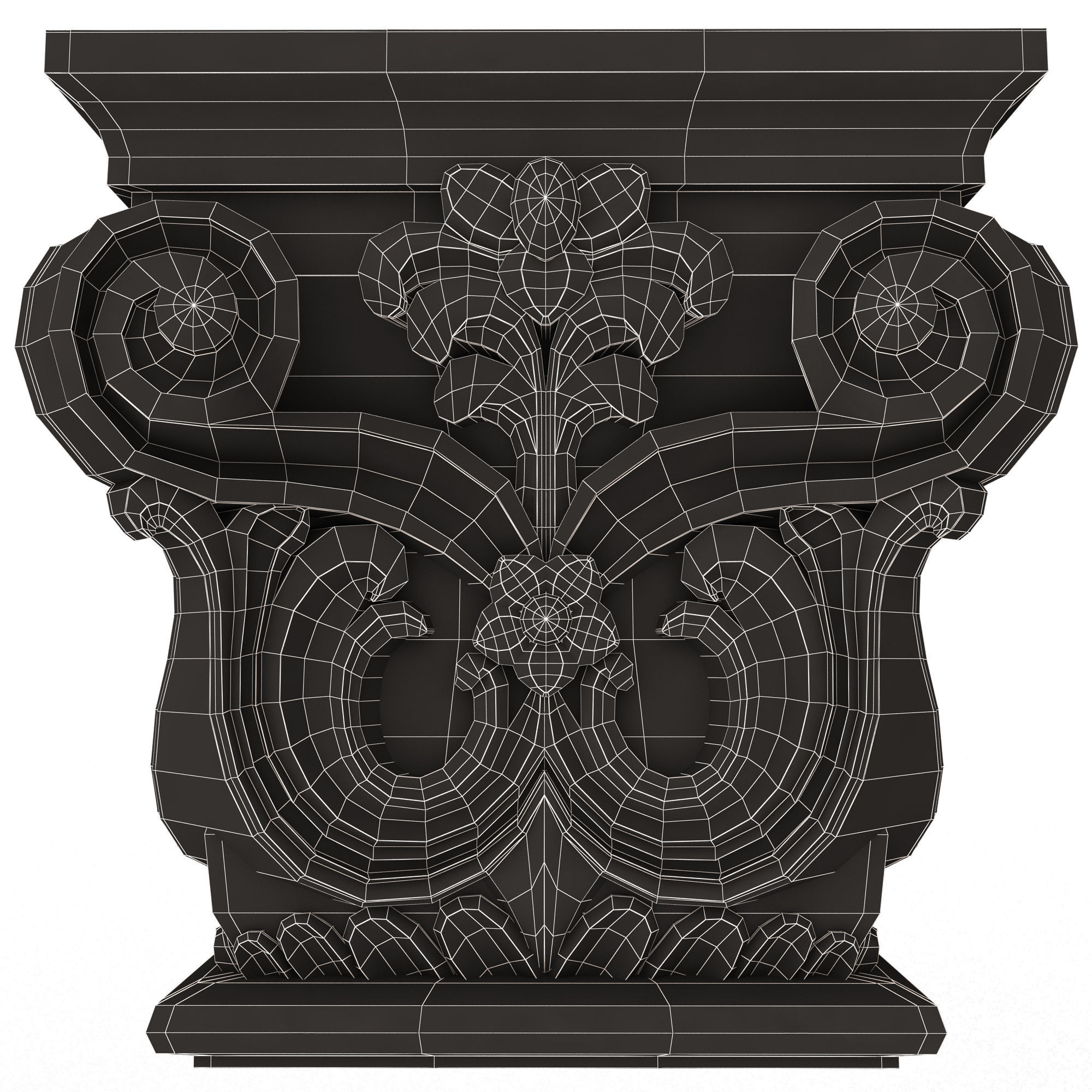 Carved Capital 0702 Low-poly 3D model_16