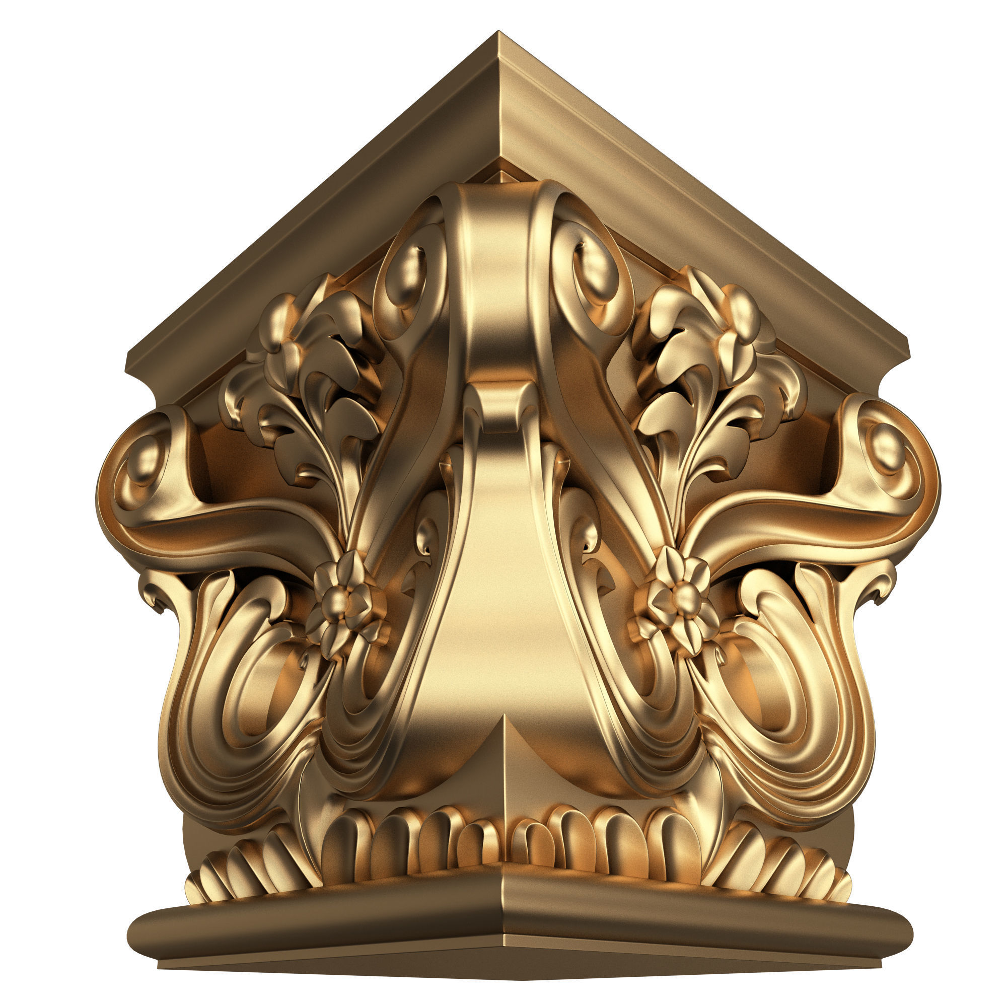 Carved Capital 0702 Low-poly 3D model_3