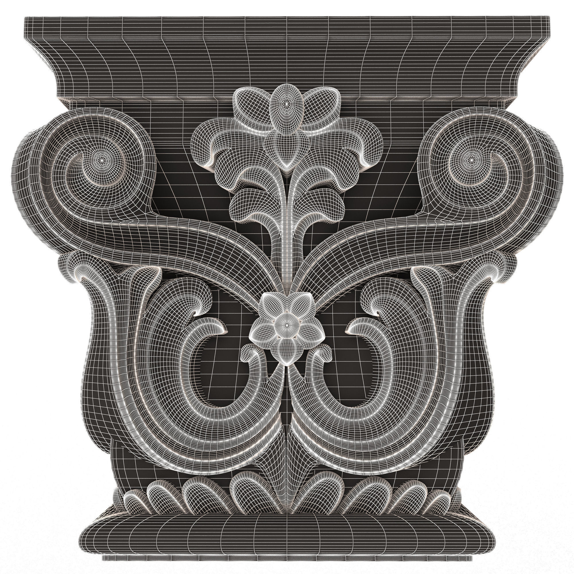 Carved Capital 0702 Low-poly 3D model_10