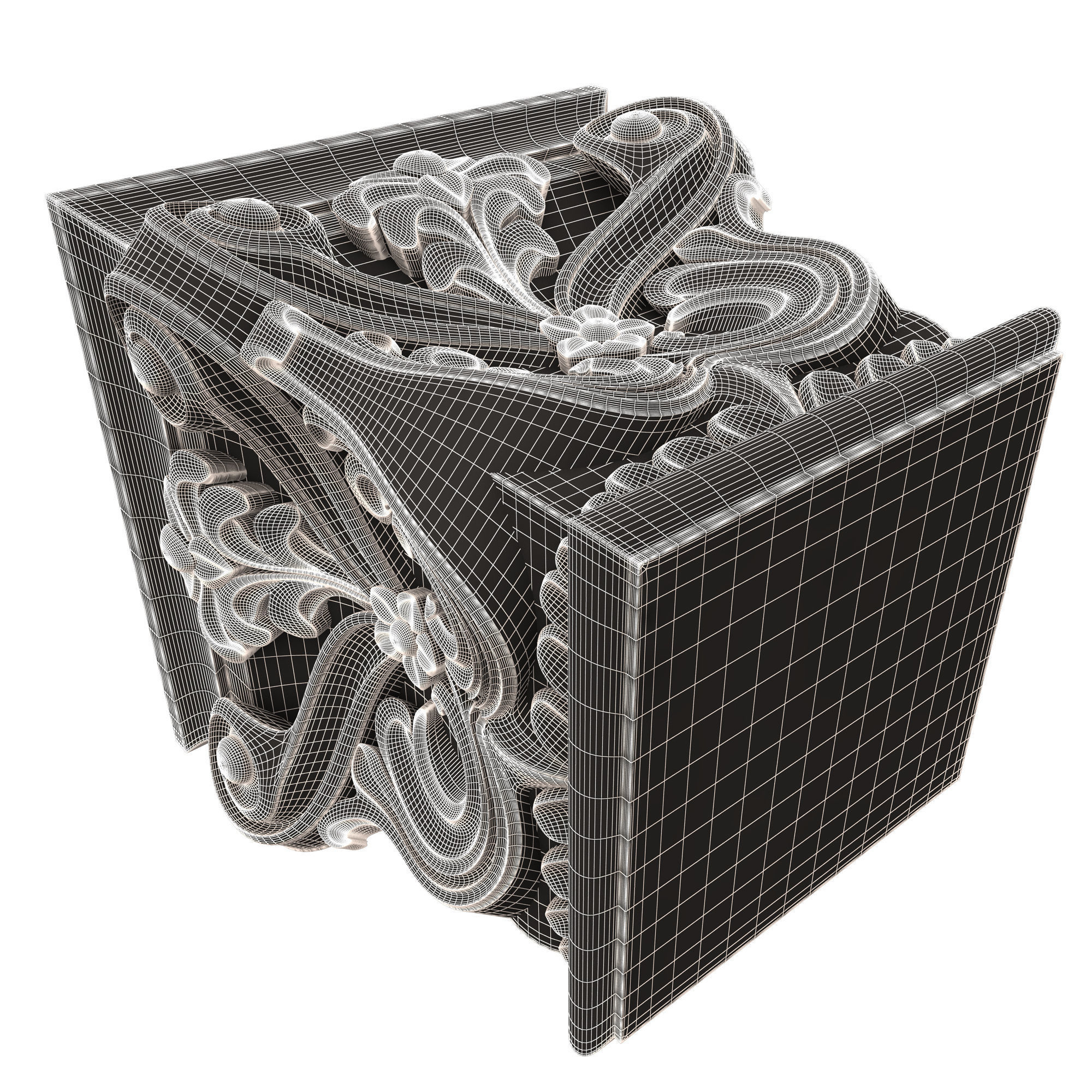 Carved Capital 0702 Low-poly 3D model_11