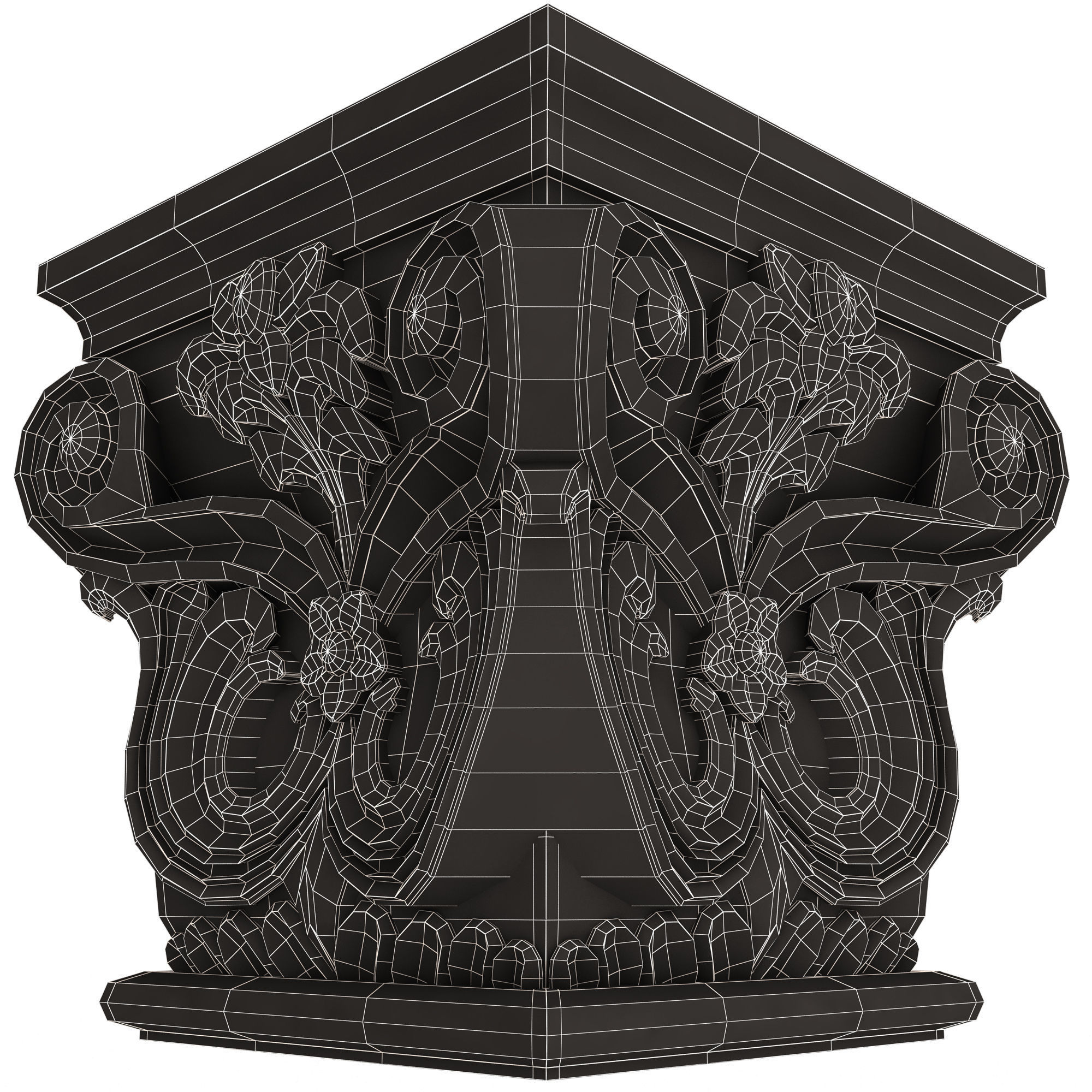 Carved Capital 0702 Low-poly 3D model_12