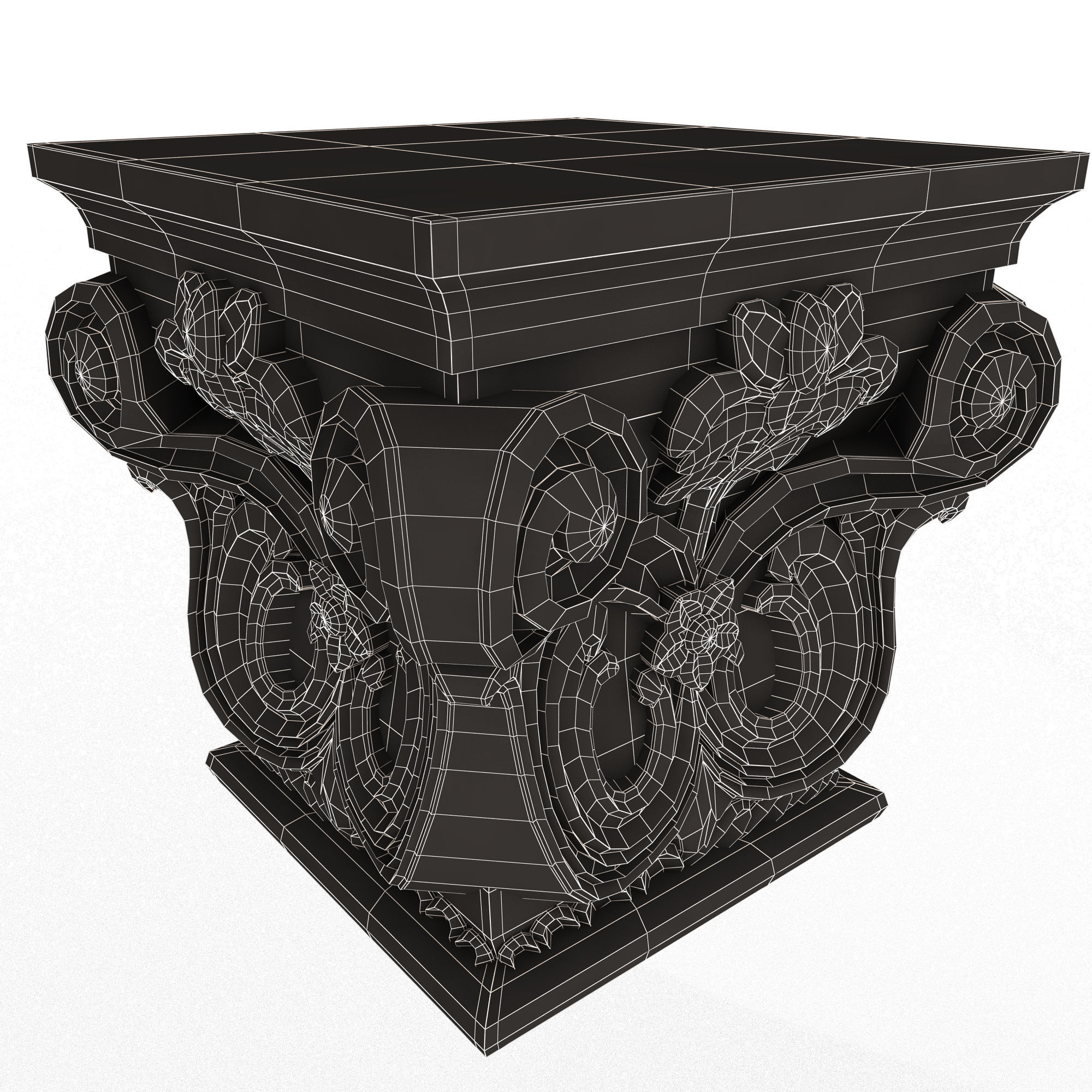 Carved Capital 0702 Low-poly 3D model_13