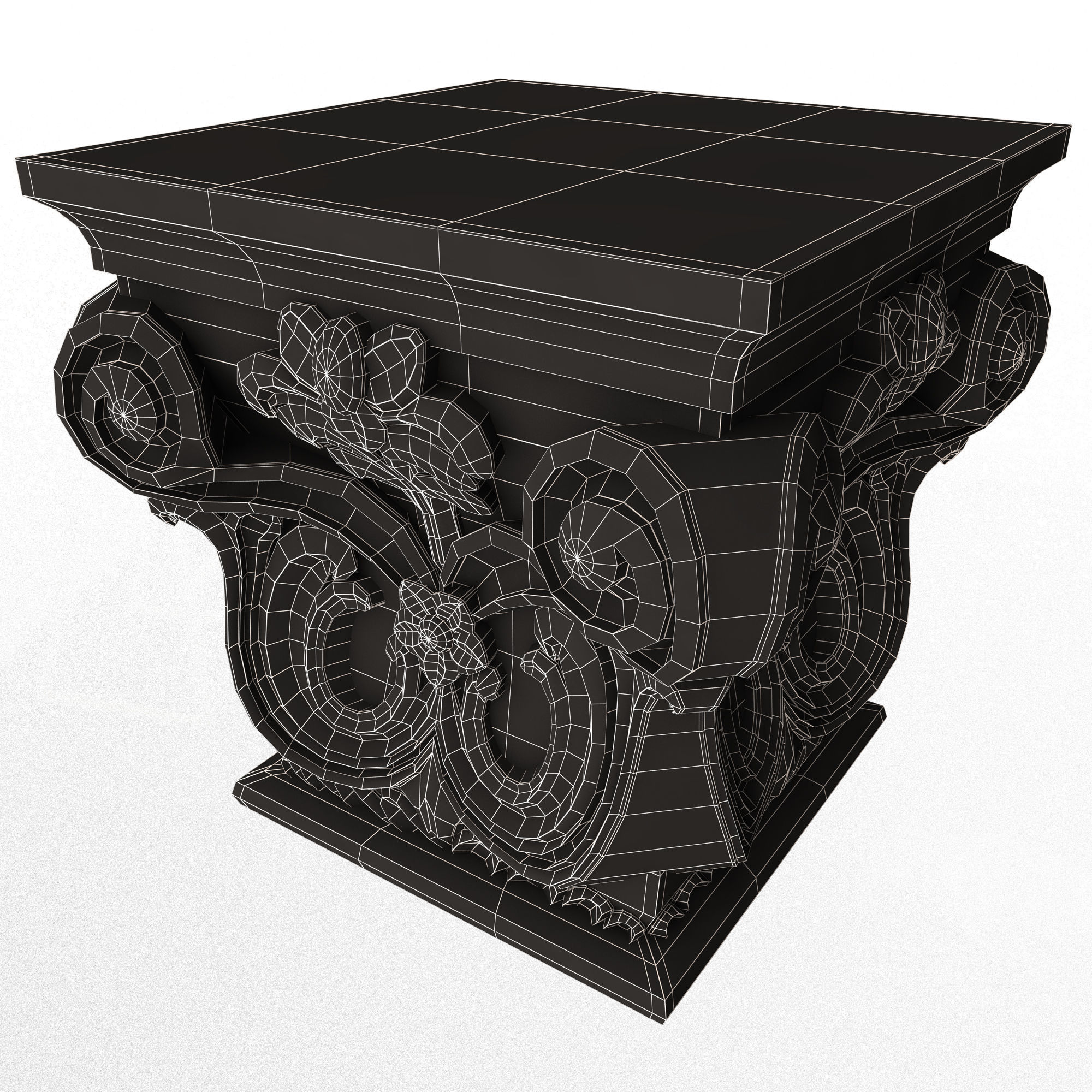 Carved Capital 0702 Low-poly 3D model_14