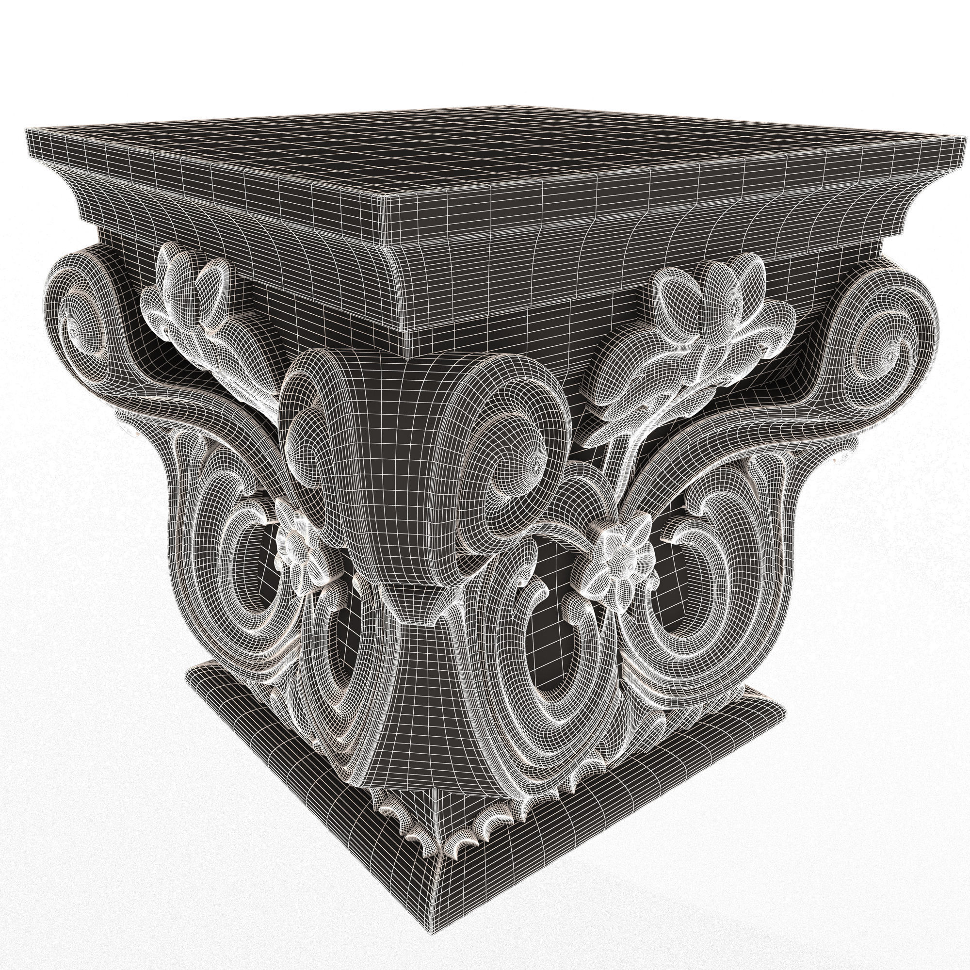 Carved Capital 0702 Low-poly 3D model_7