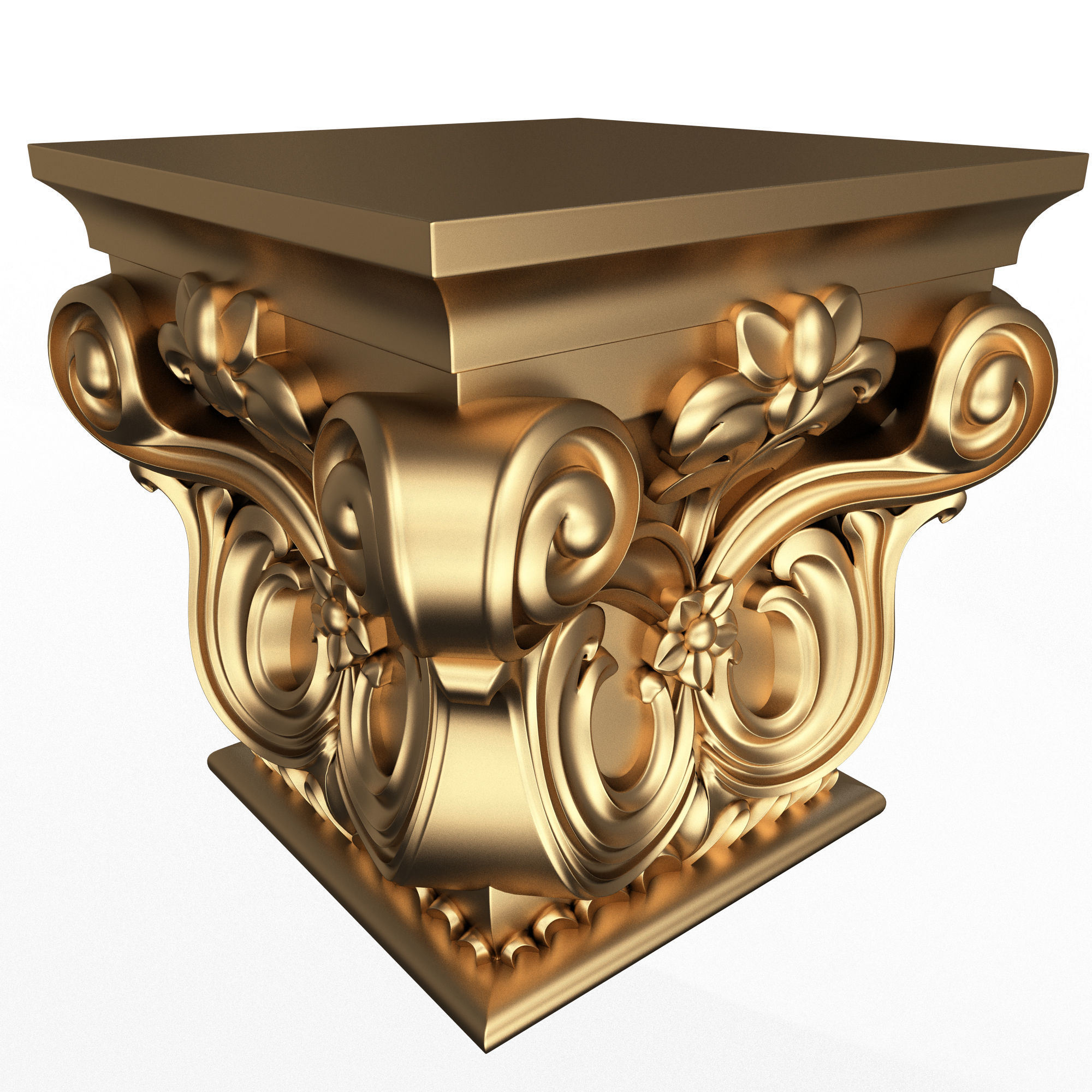 Carved Capital 0702 Low-poly 3D model_1