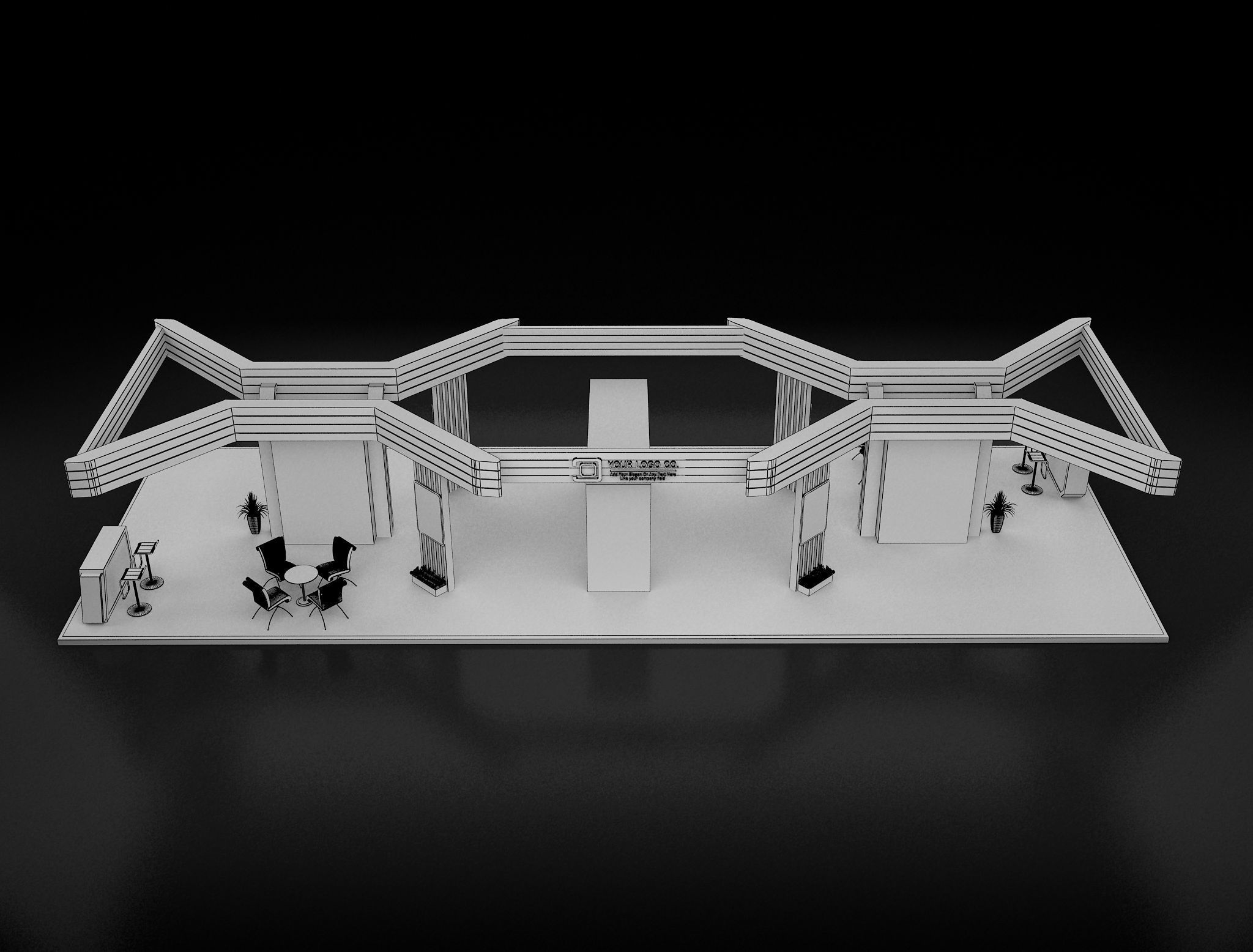 Booth Exhibition Stand a 619a 3D model_5