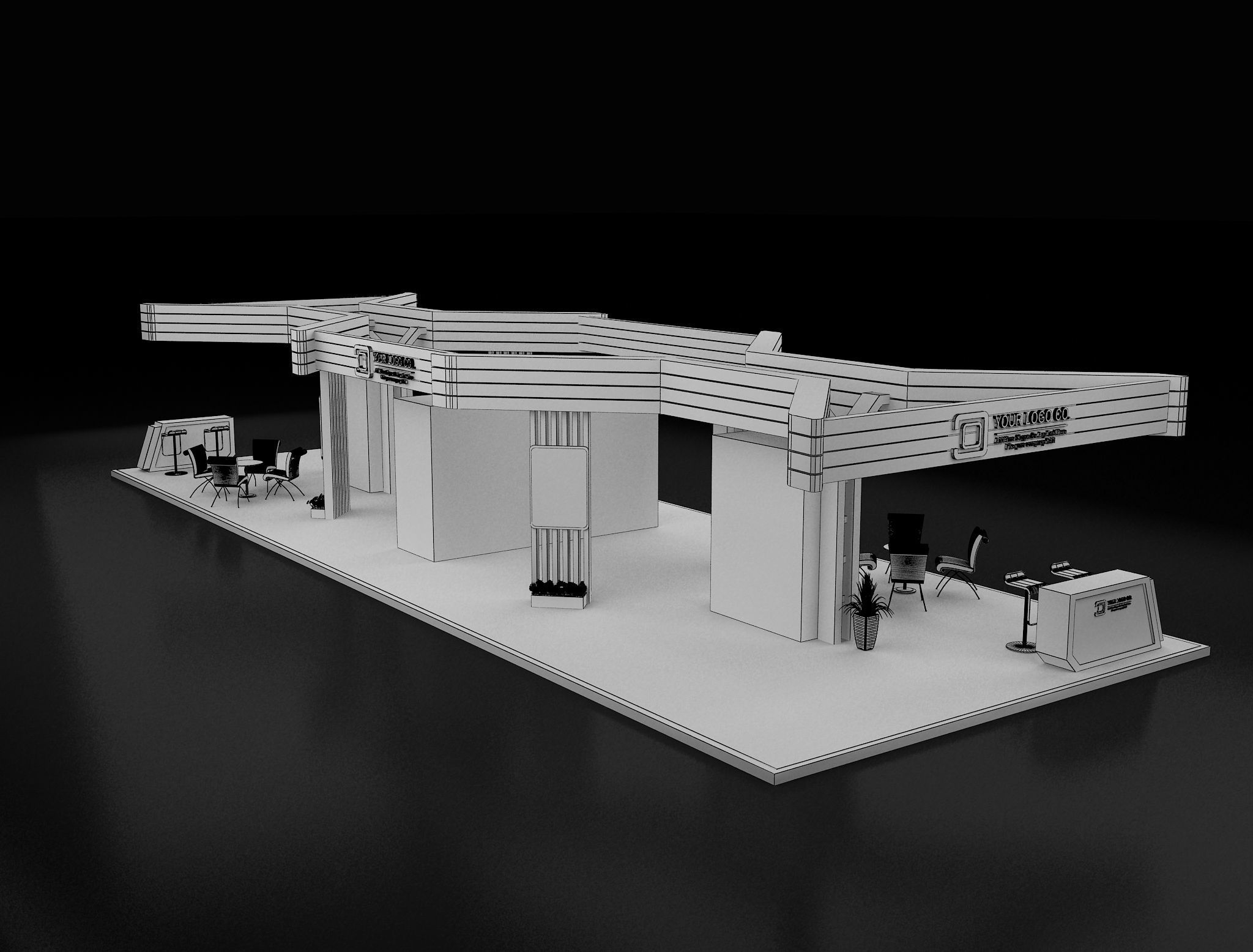 Booth Exhibition Stand a 619a 3D model_1