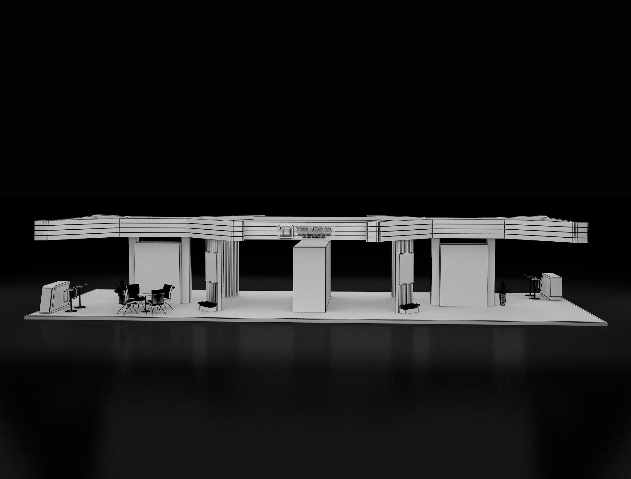 Booth Exhibition Stand a 619a 3D model_17