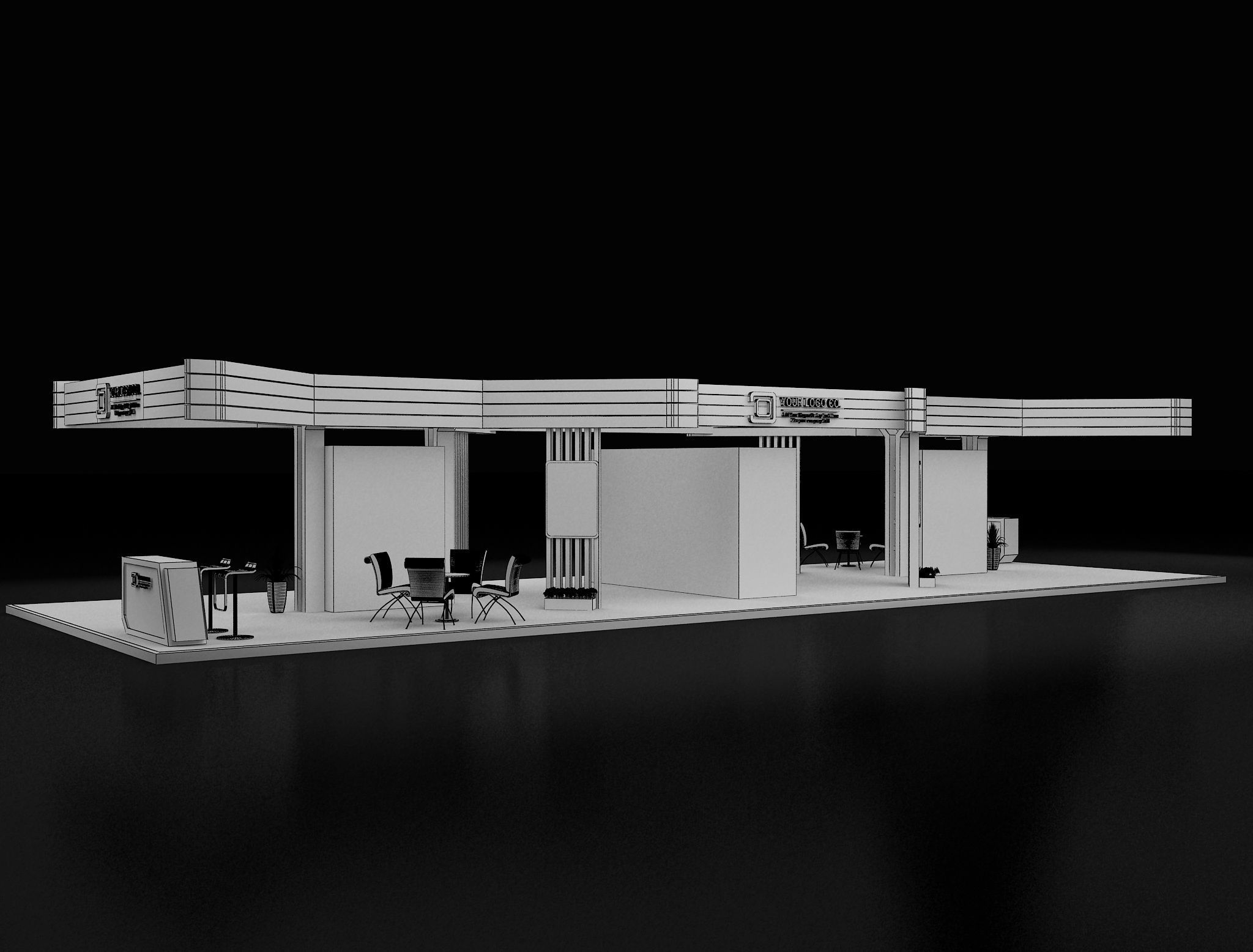 Booth Exhibition Stand a 619a 3D model_13