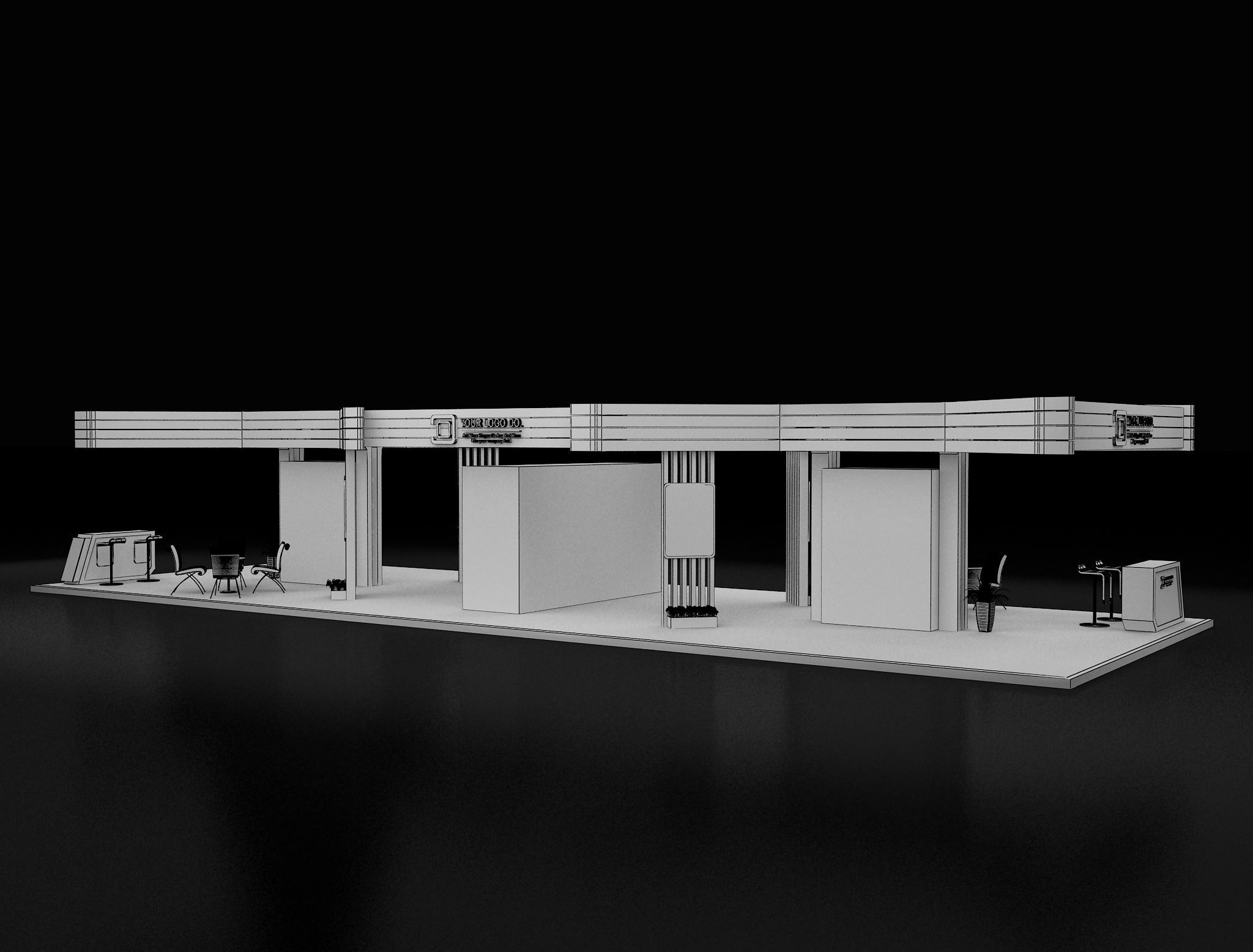 Booth Exhibition Stand a 619a 3D model_9