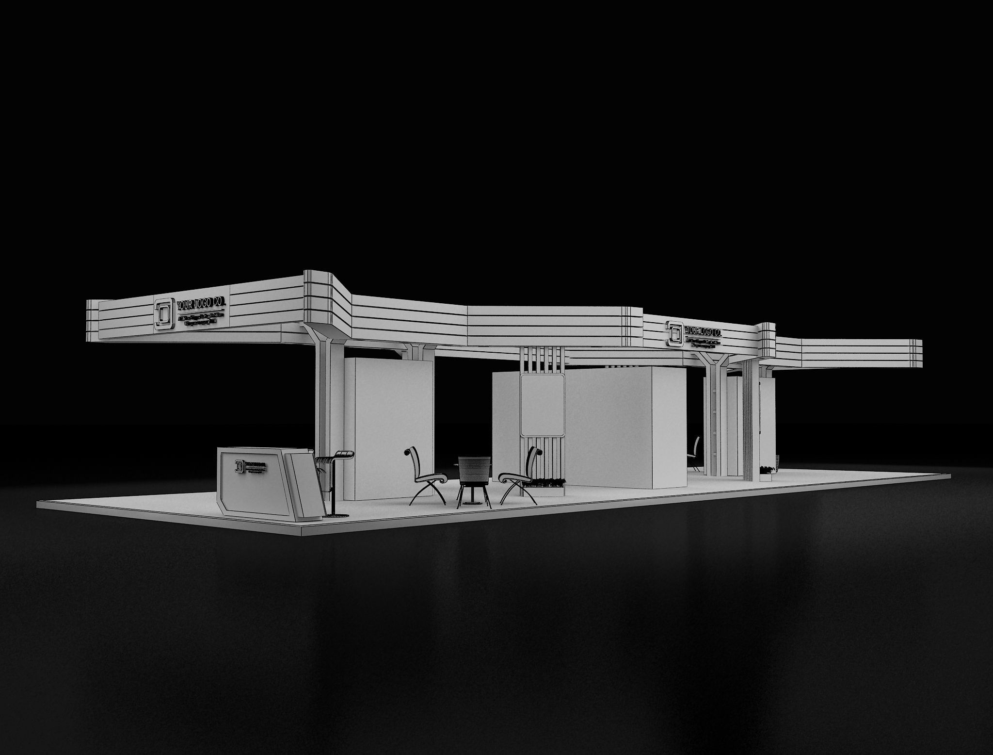 Booth Exhibition Stand a 619a 3D model_7