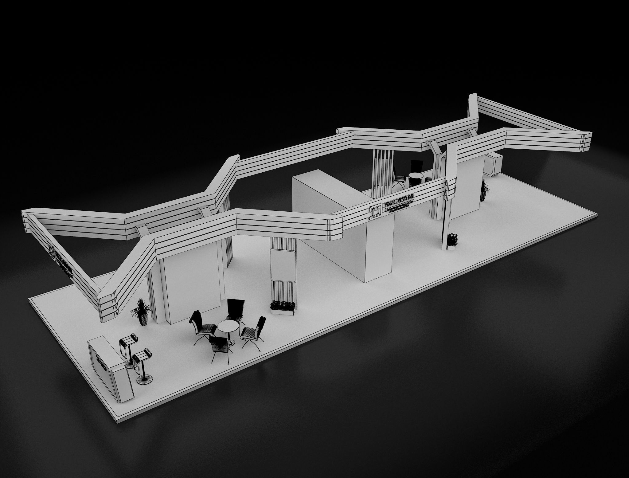 Booth Exhibition Stand a 619a 3D model_3