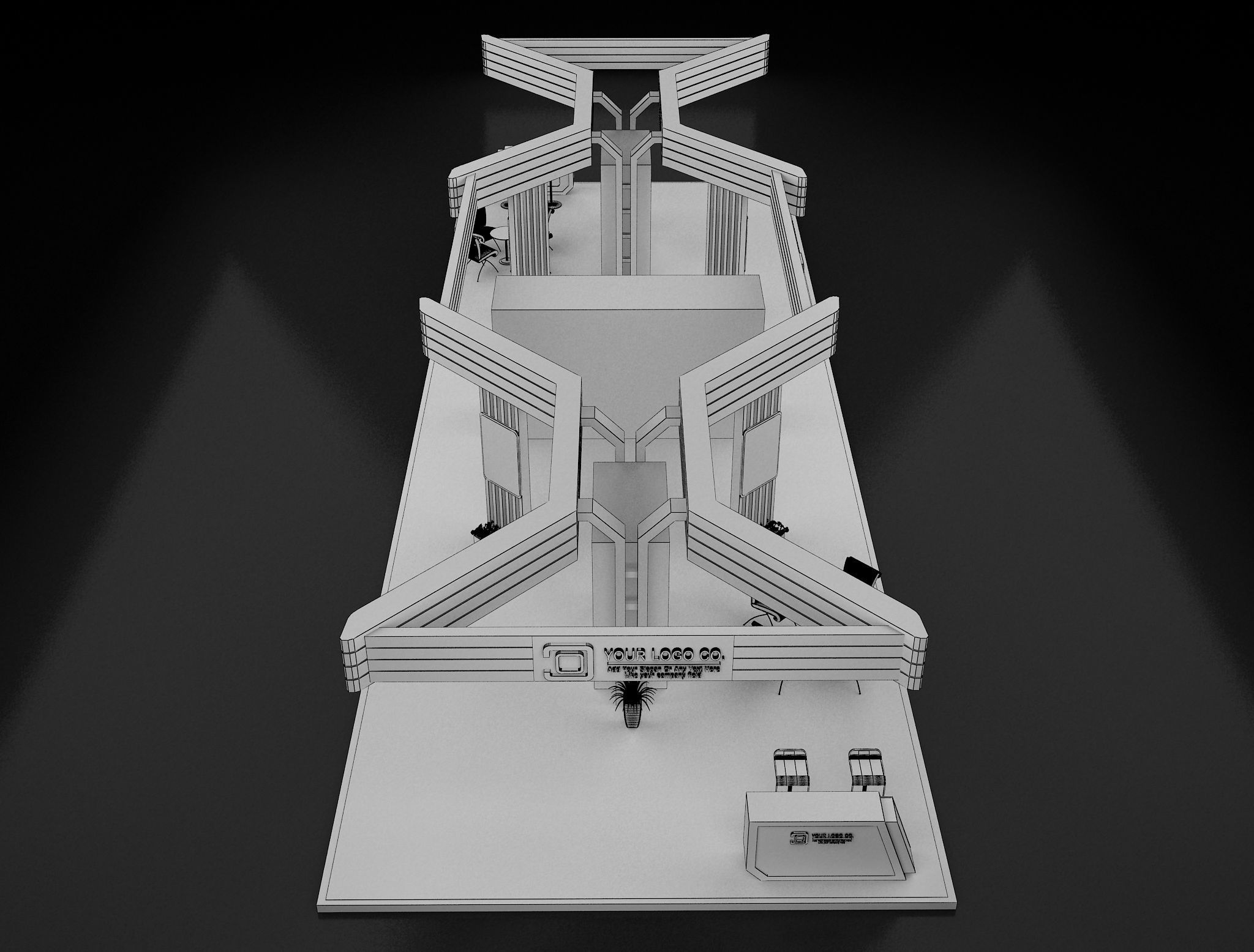 Booth Exhibition Stand a 619a 3D model_11