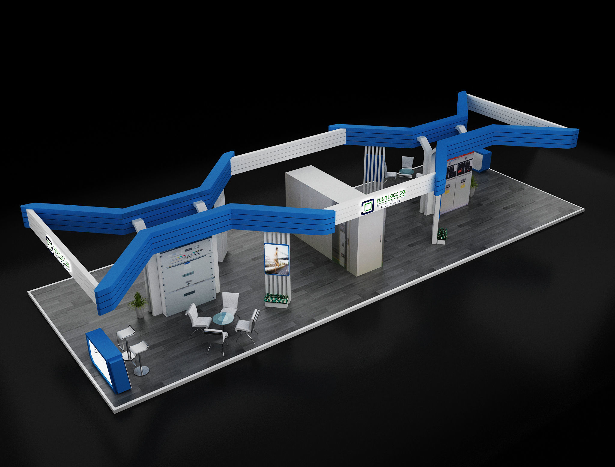 Booth Exhibition Stand a 619a 3D model_2