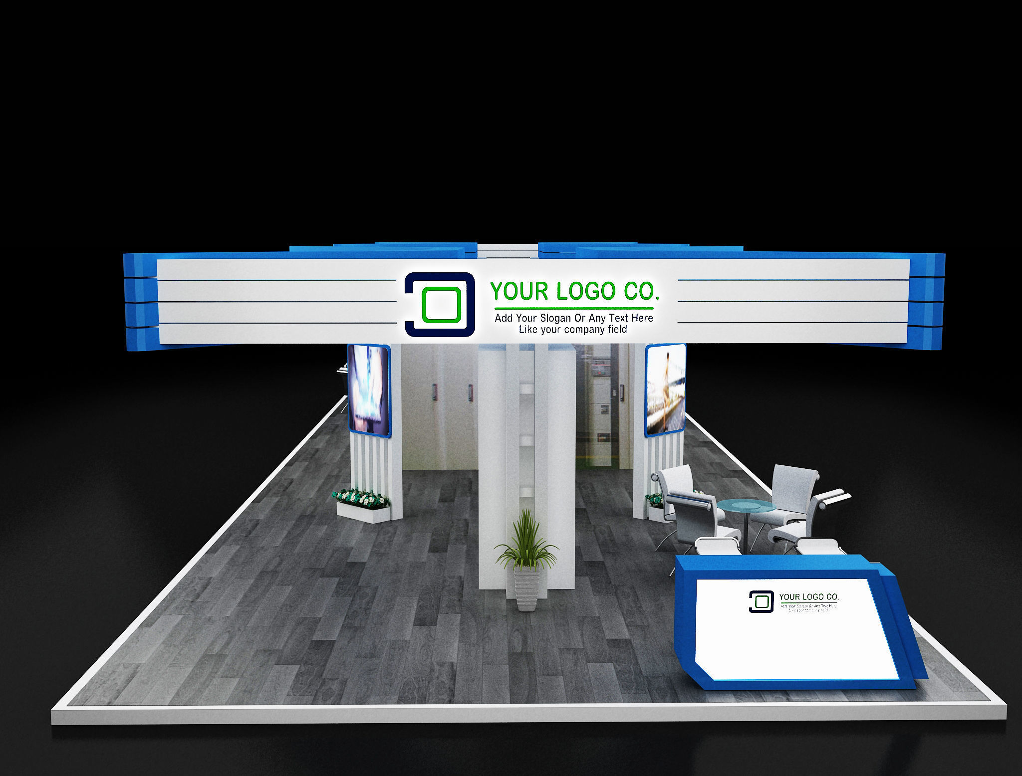 Booth Exhibition Stand a 619a 3D model_14
