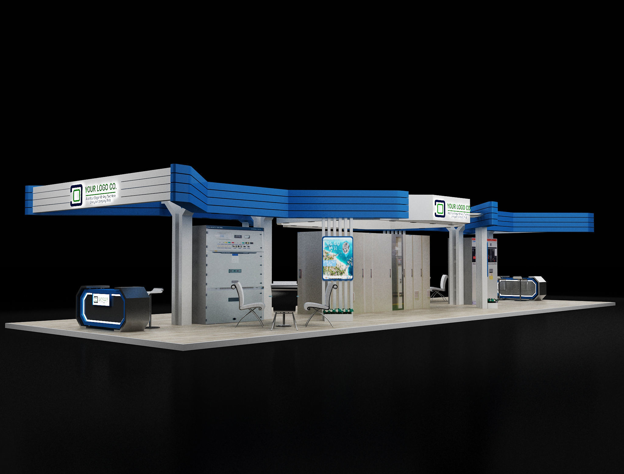 Booth Exhibition Stand a 619b 3D model_6
