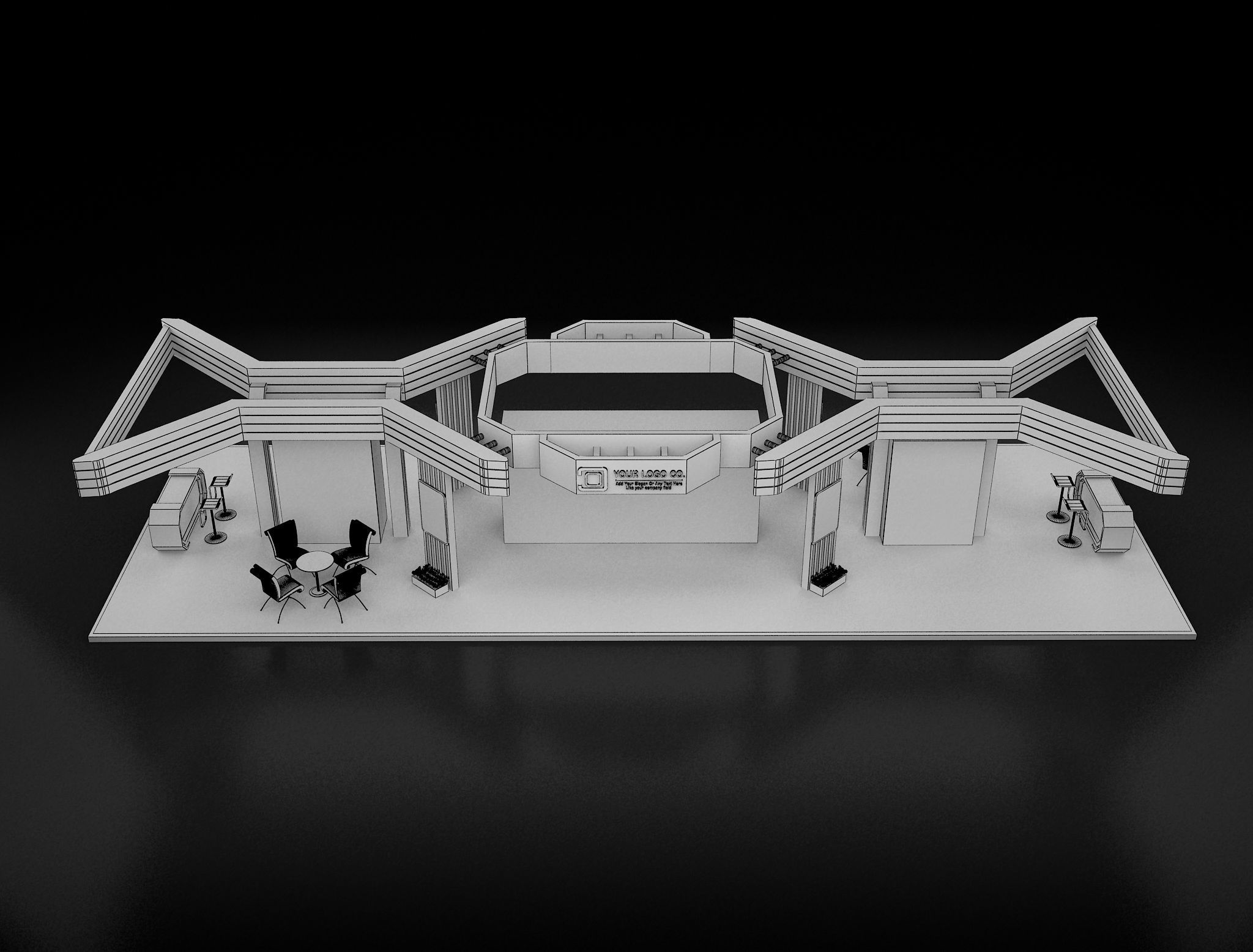 Booth Exhibition Stand a 619b 3D model_3