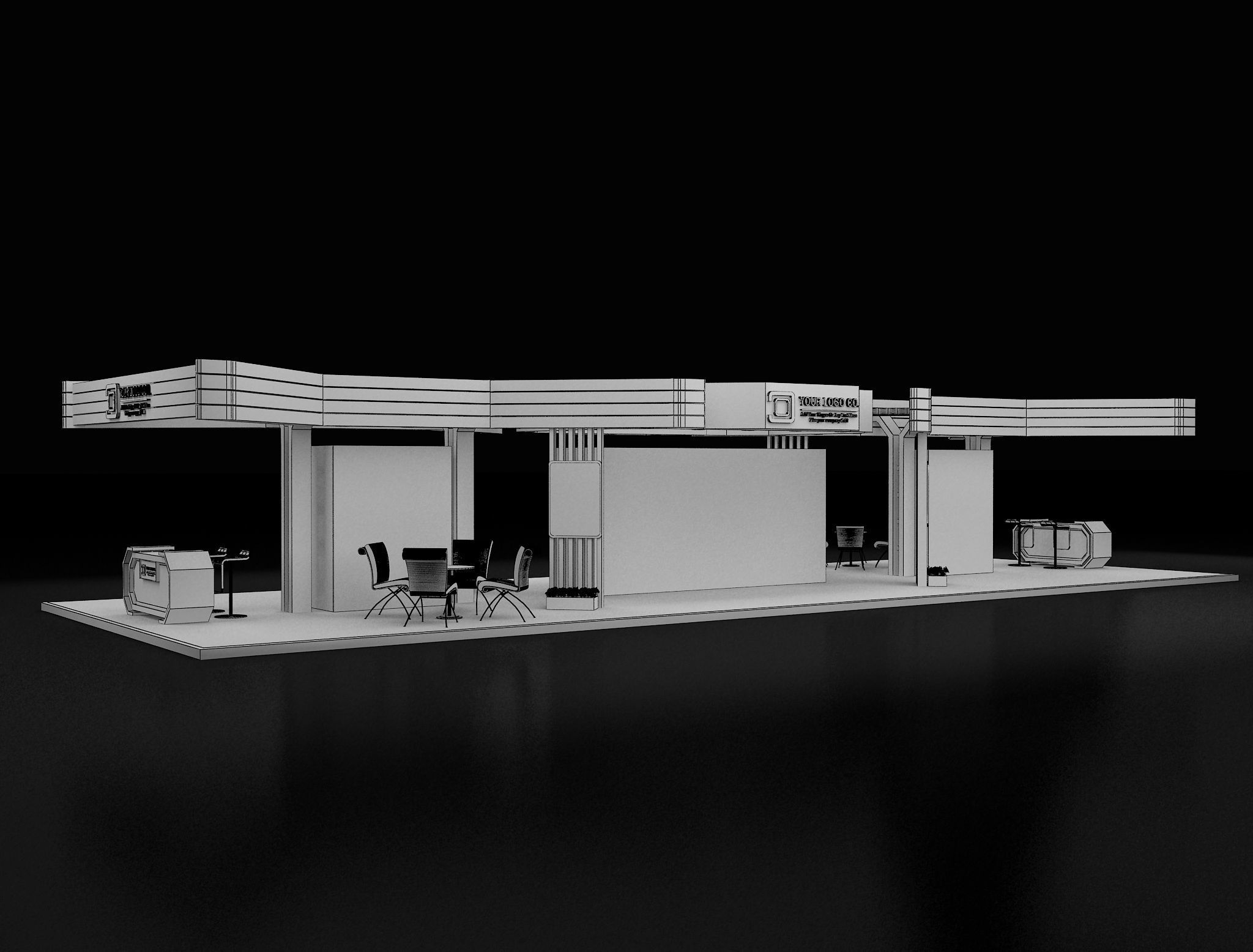 Booth Exhibition Stand a 619b 3D model_13