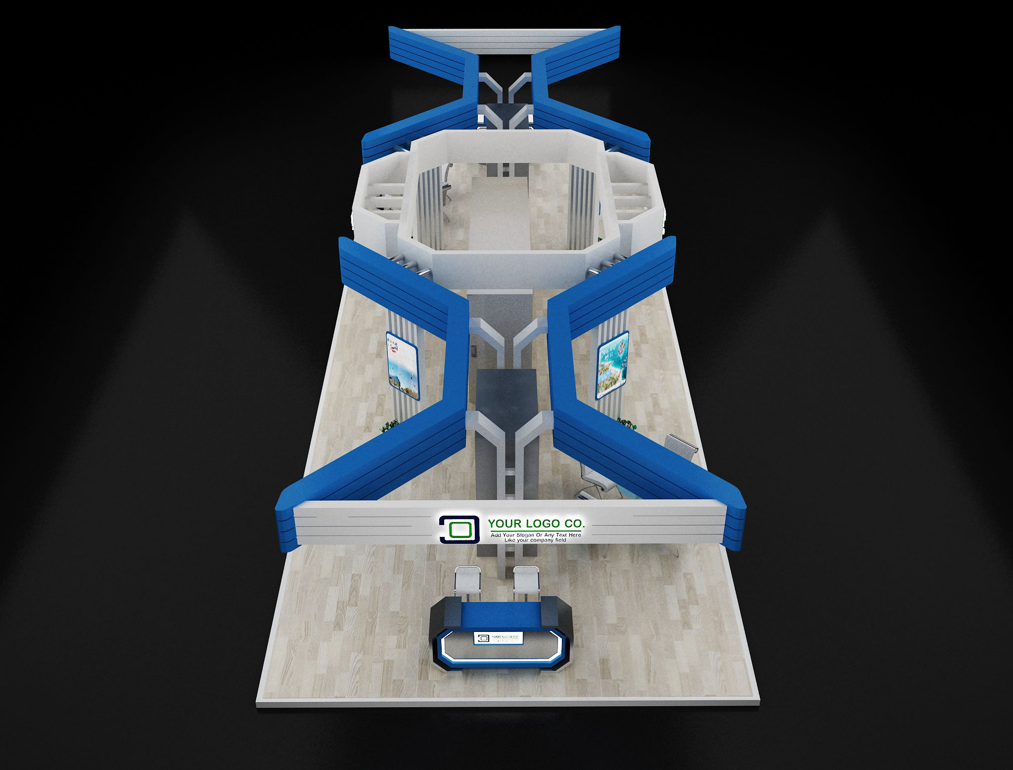 Booth Exhibition Stand a 619b 3D model_10