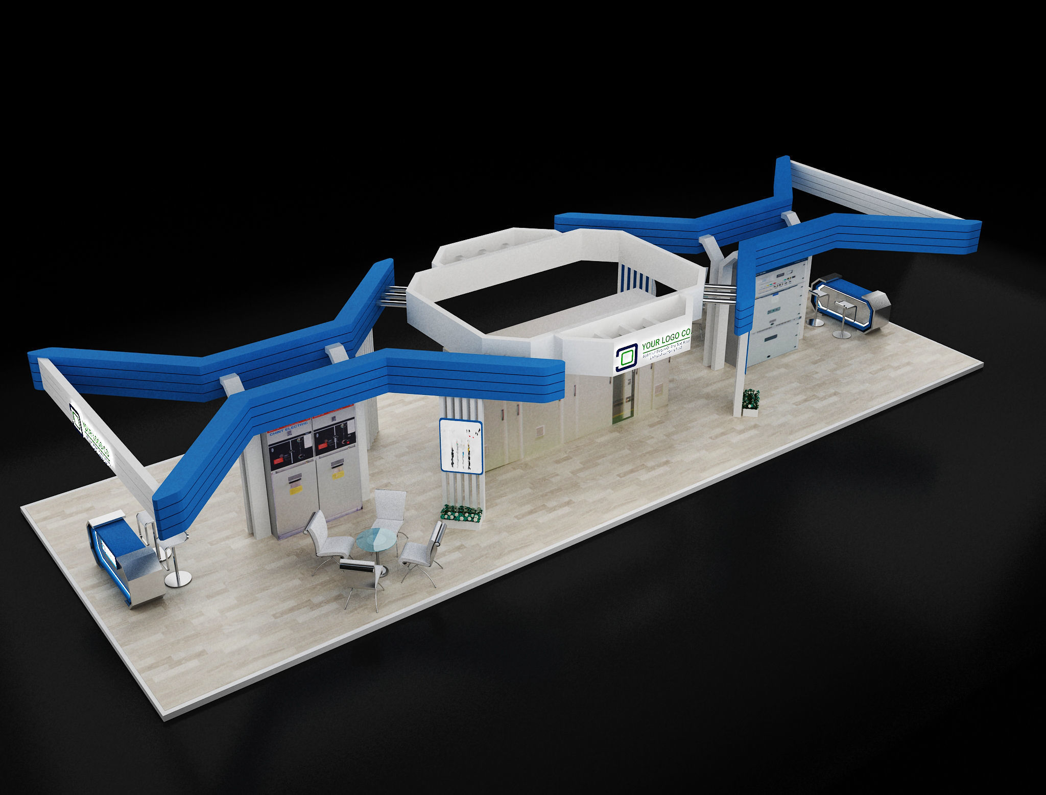 Booth Exhibition Stand a 619b 3D model_4