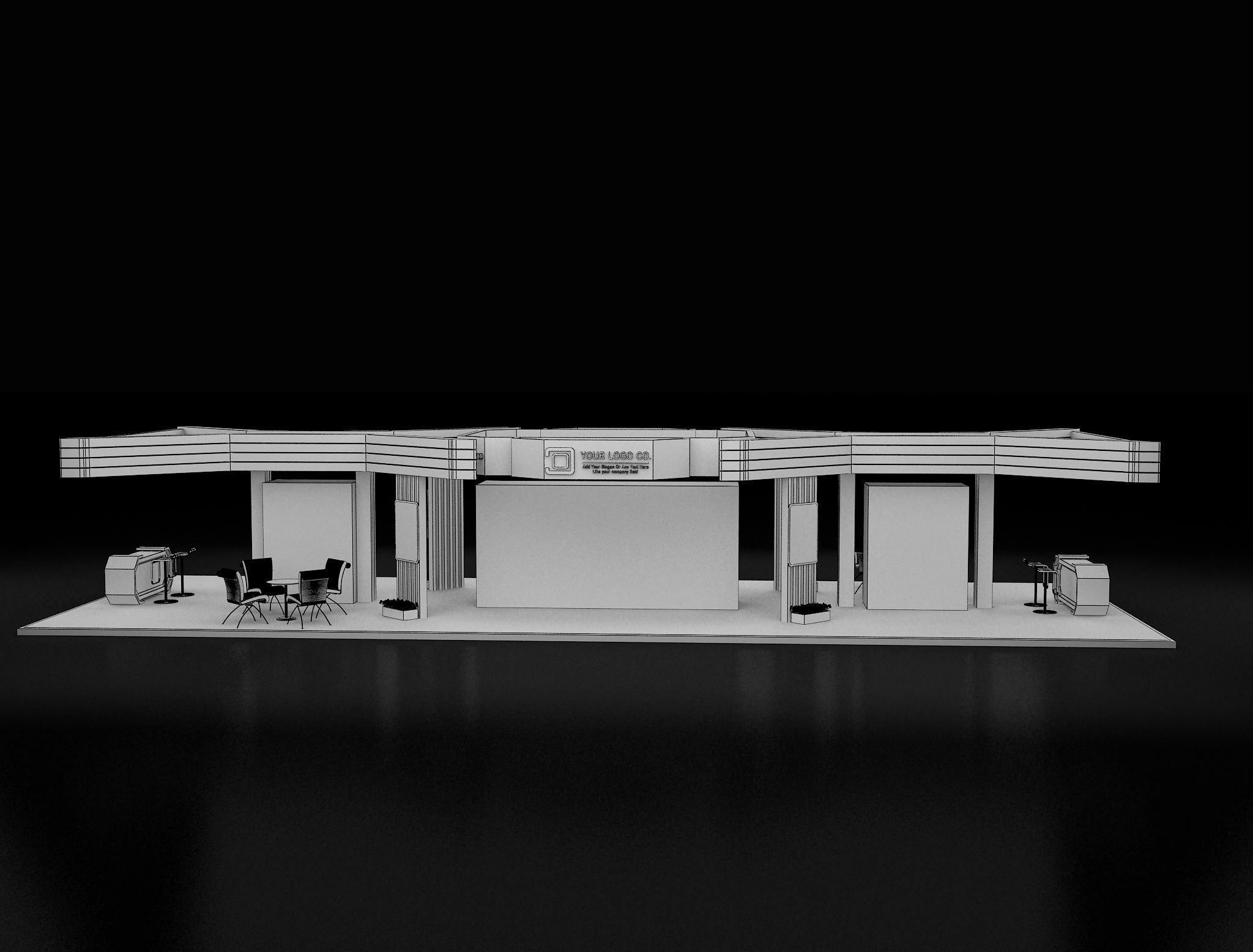 Booth Exhibition Stand a 619b 3D model_17
