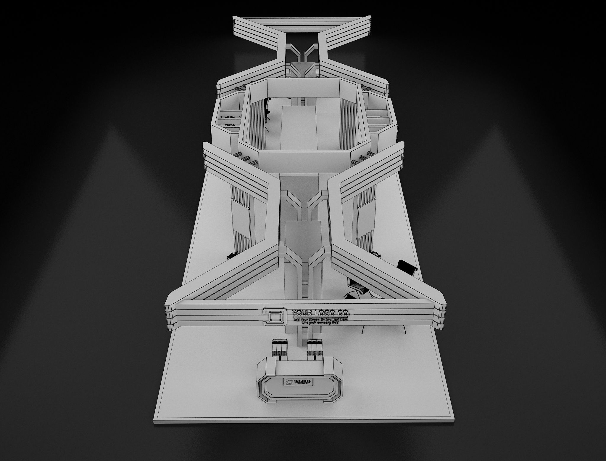 Booth Exhibition Stand a 619b 3D model_11