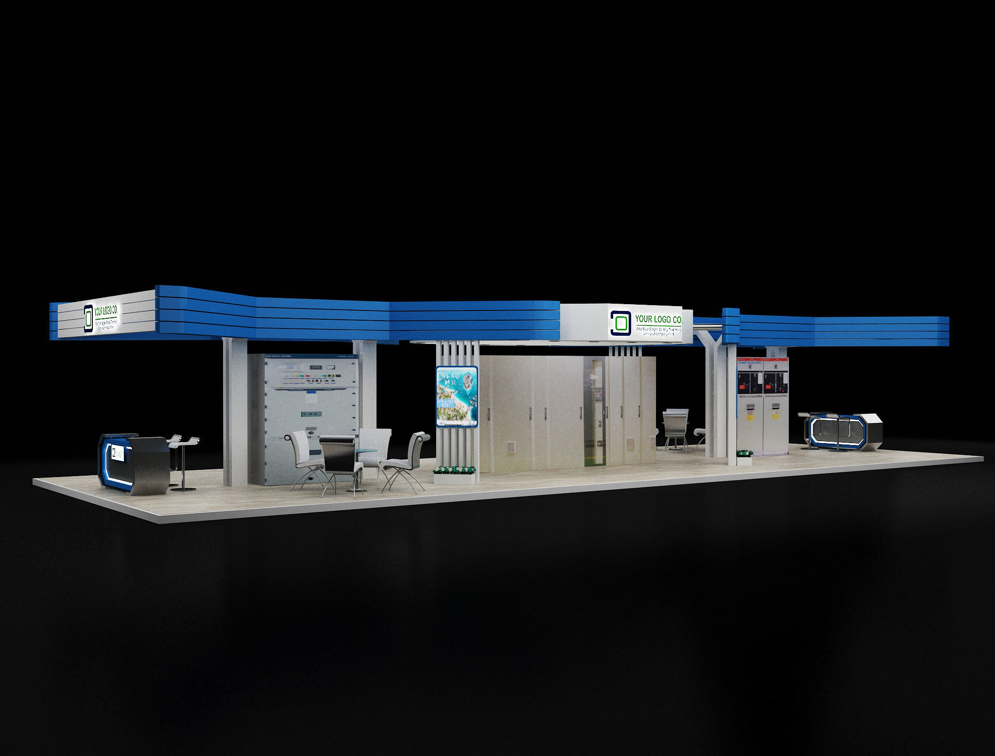 Booth Exhibition Stand a 619b 3D model_12