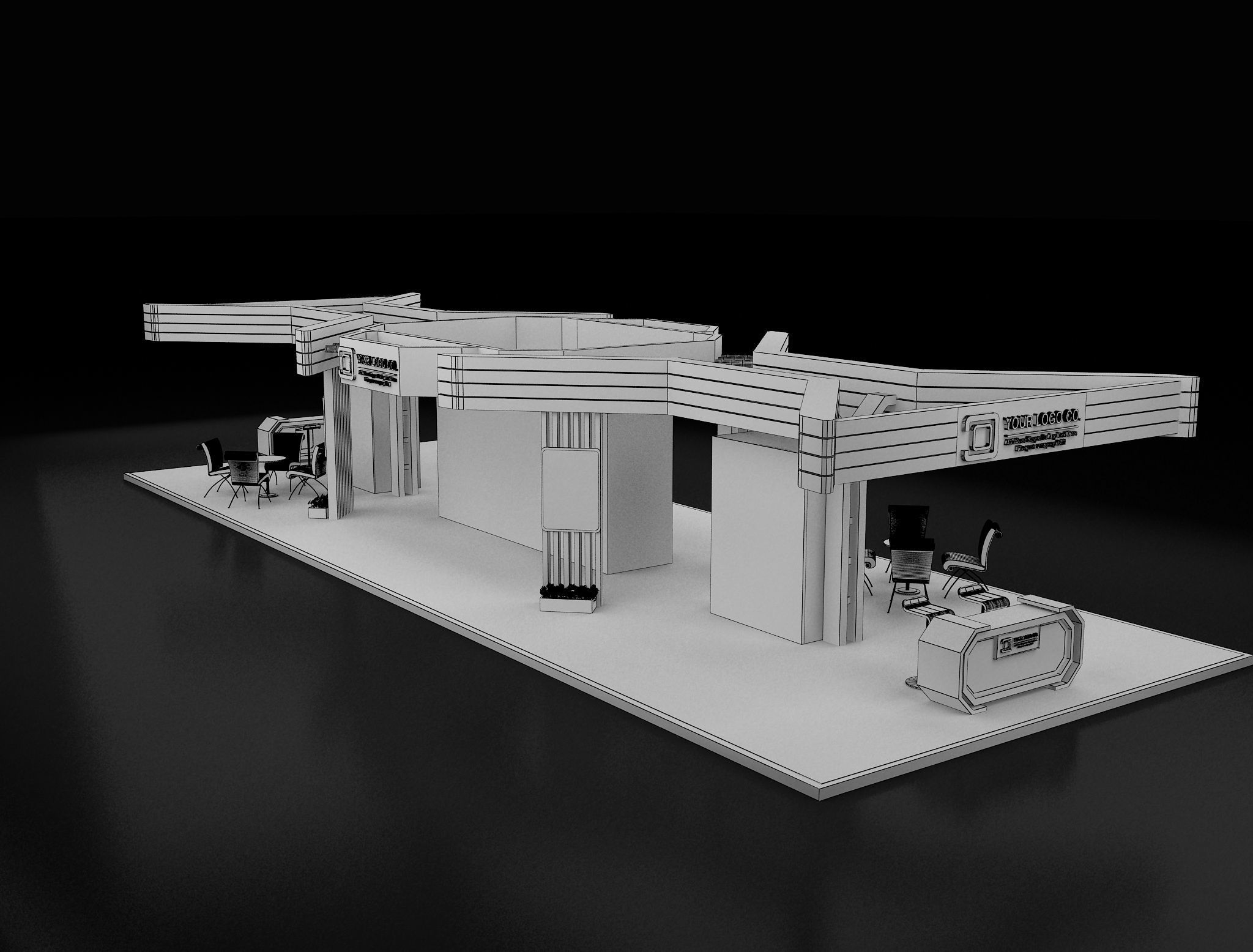 Booth Exhibition Stand a 619b 3D model_1