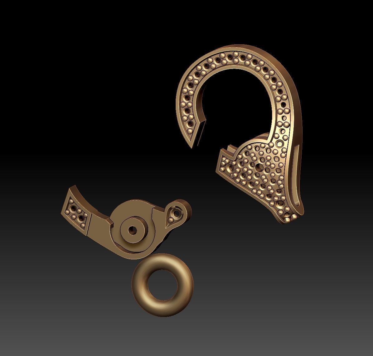 Diamond Lobster Clasp Lock 3D print model_21