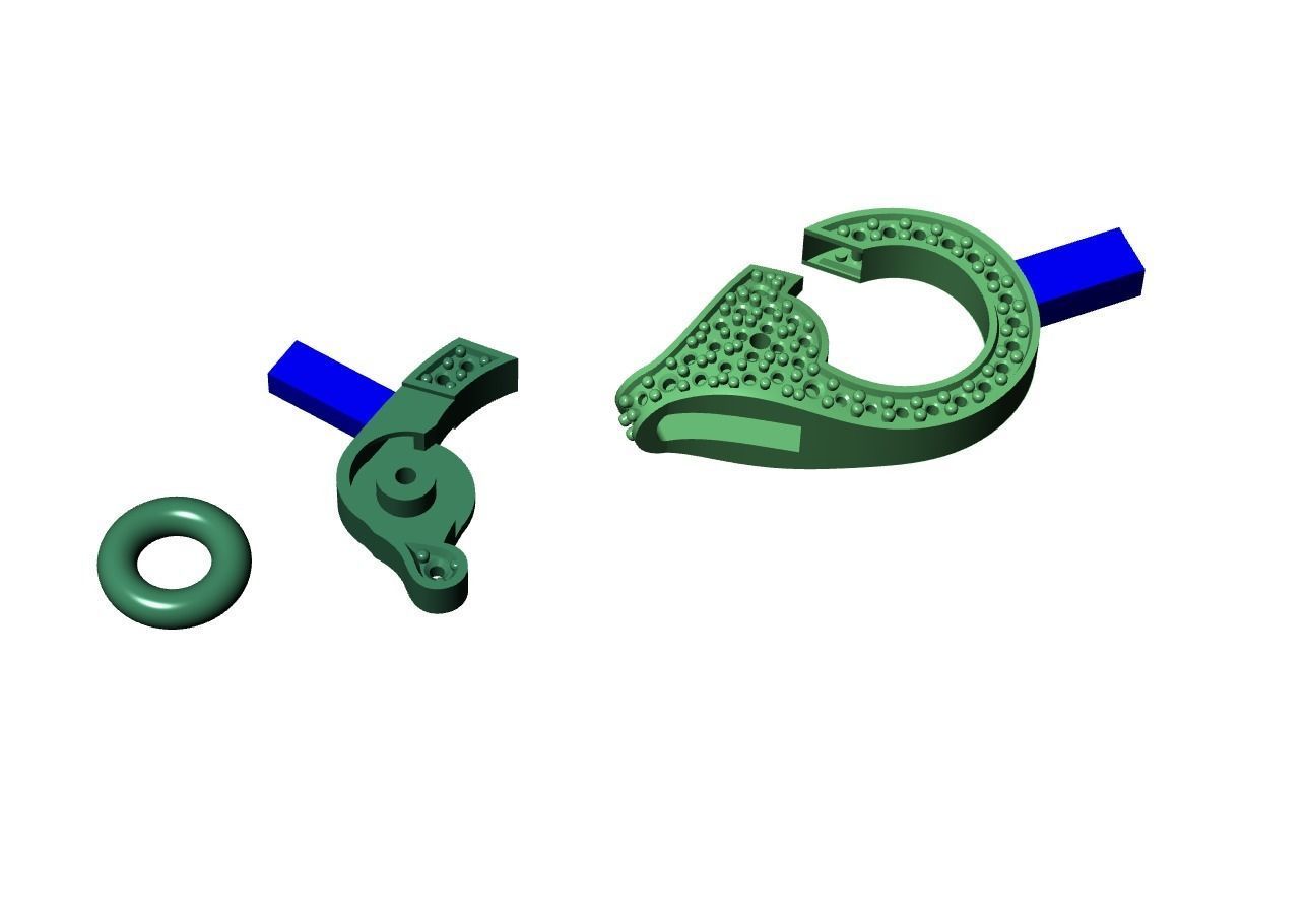 Diamond Lobster Clasp Lock 3D print model_13