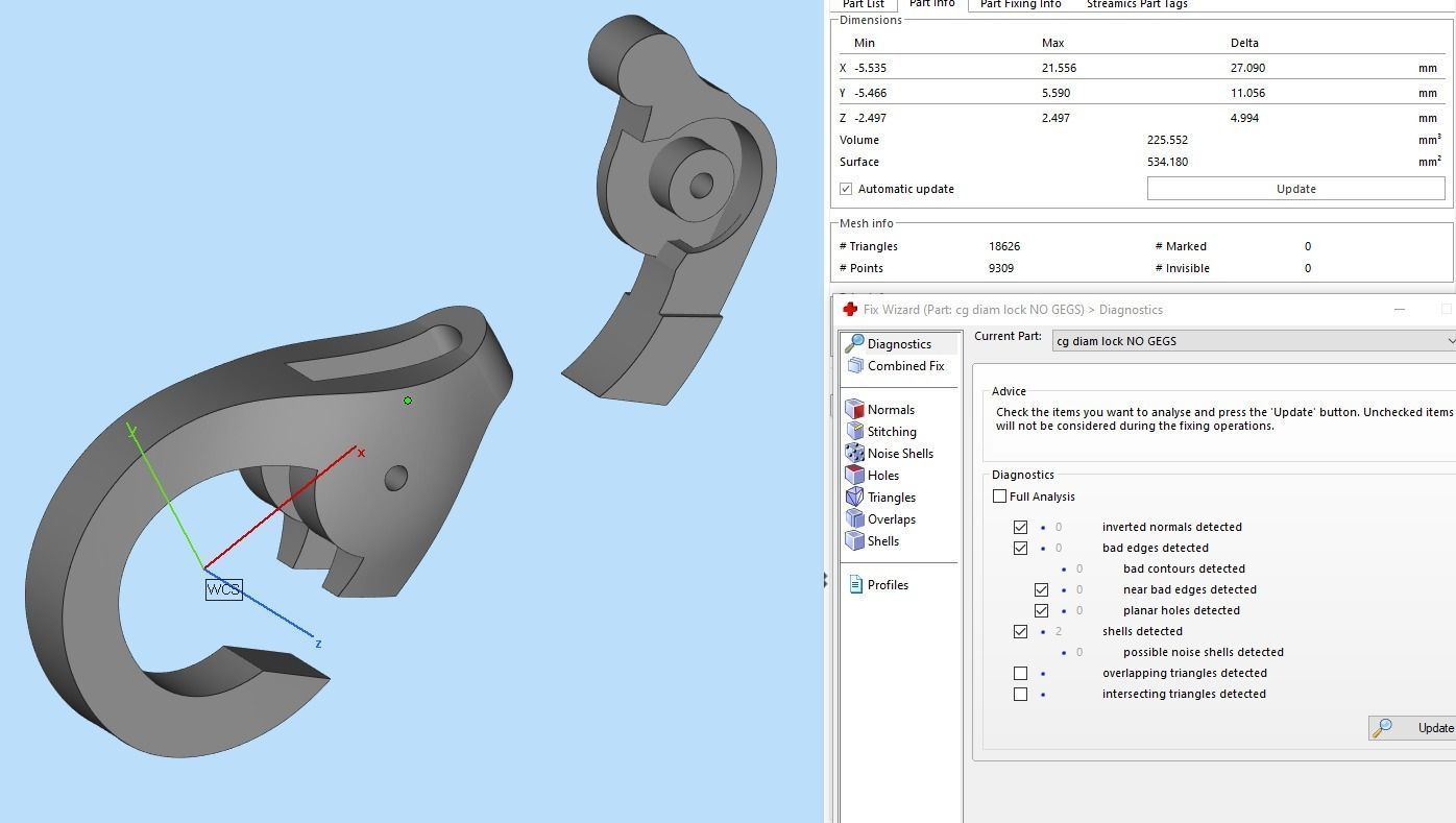 Diamond Lobster Clasp Lock 3D print model_15
