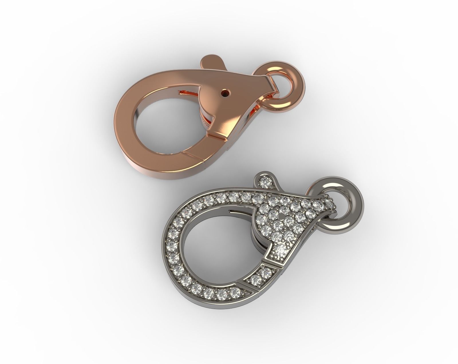 Diamond Lobster Clasp Lock 3D print model_3