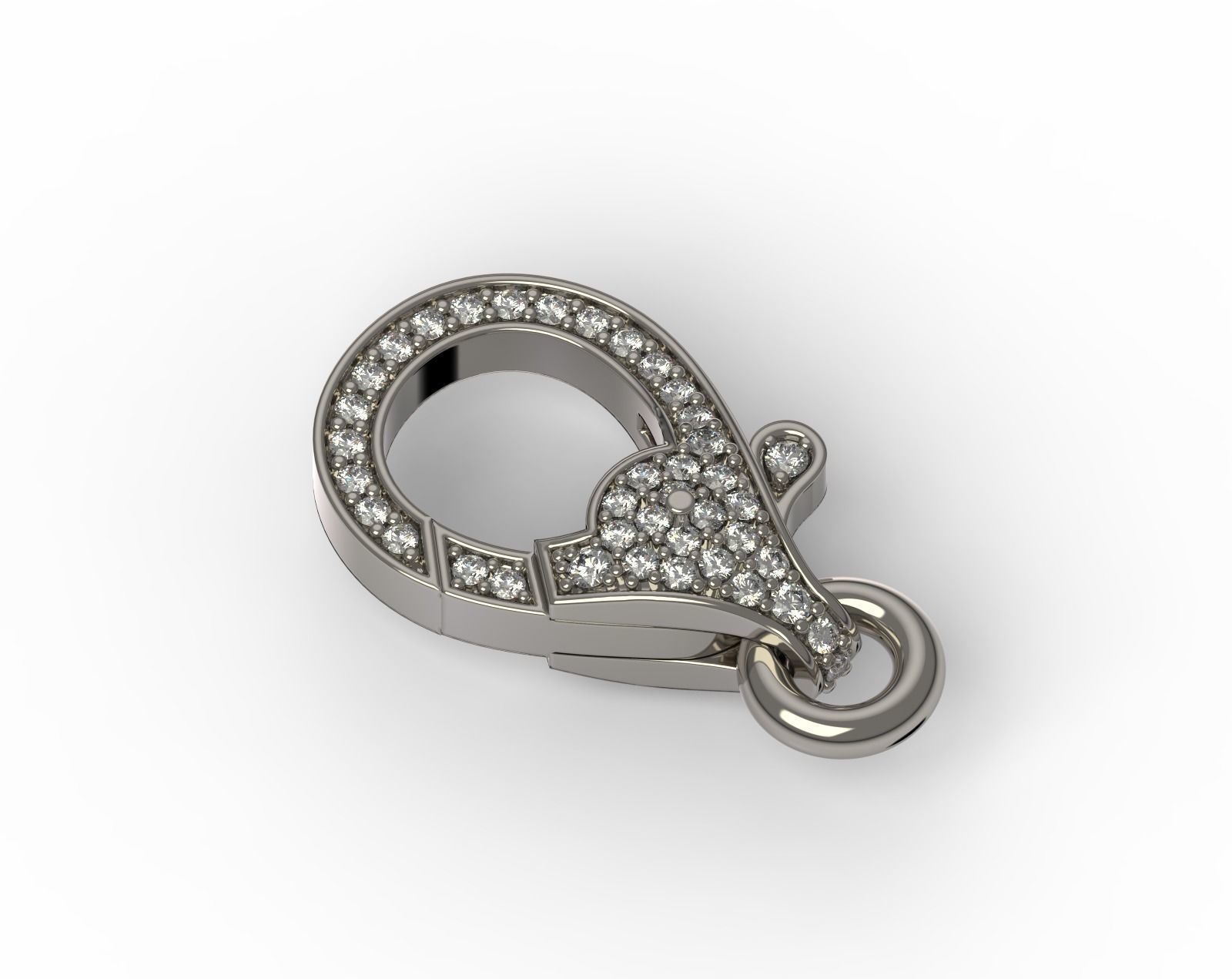 Diamond Lobster Clasp Lock 3D print model_8
