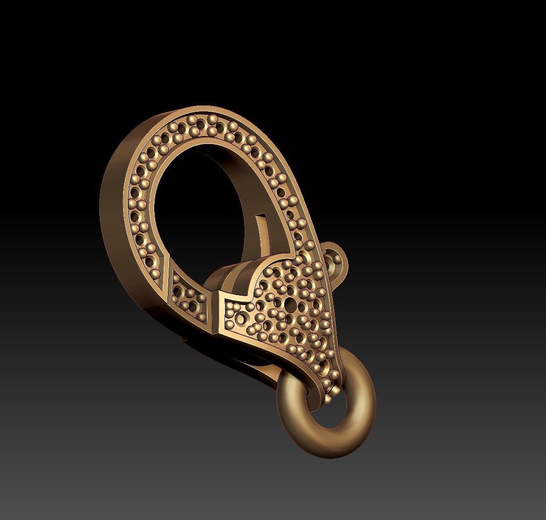 Diamond Lobster Clasp Lock 3D print model_20