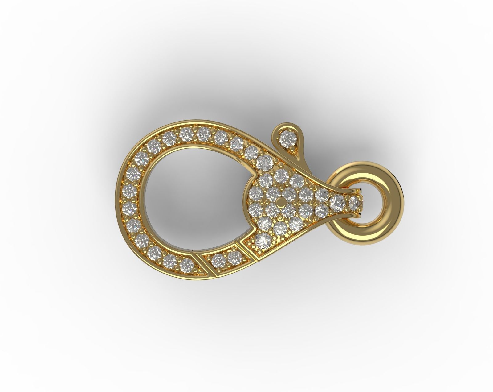 Diamond Lobster Clasp Lock 3D print model_5