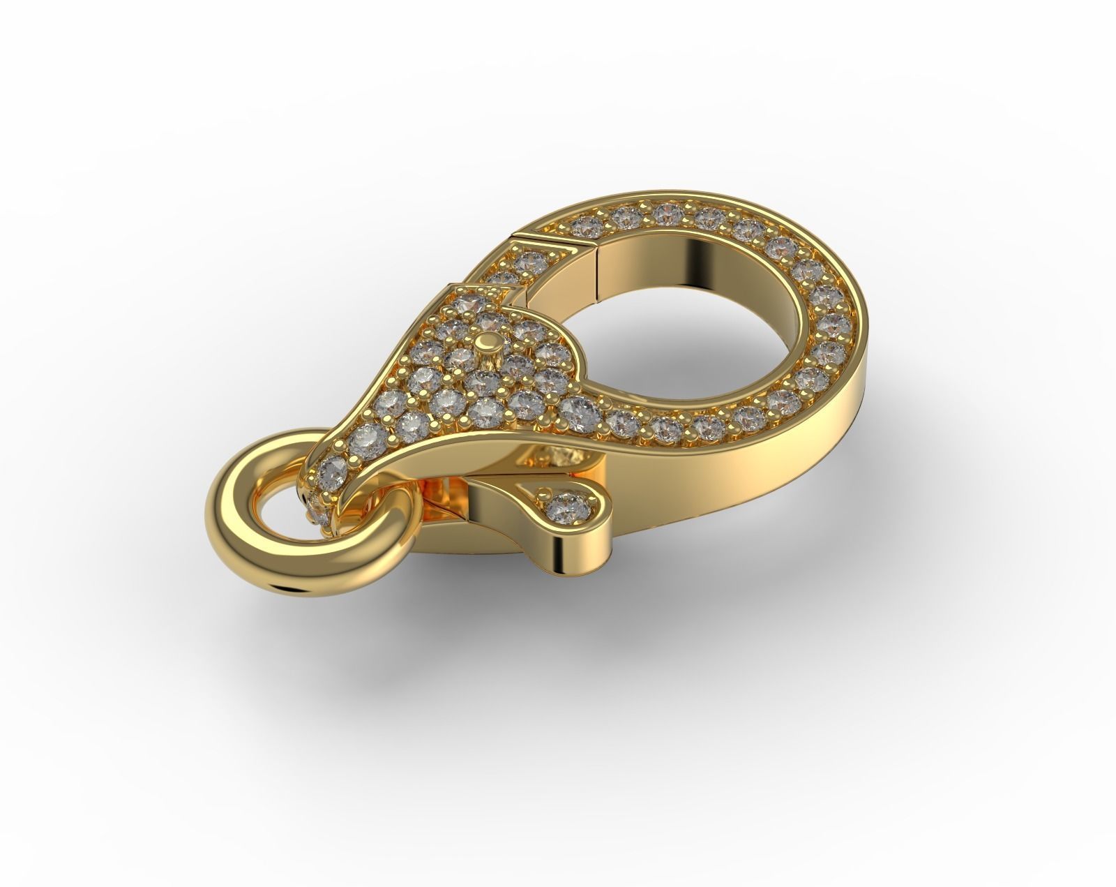 Diamond Lobster Clasp Lock 3D print model_6