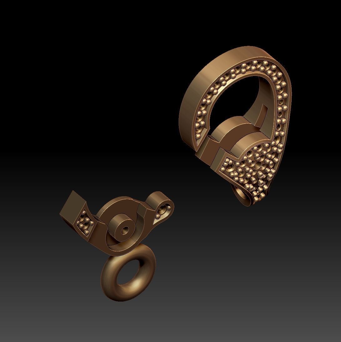 Diamond Lobster Clasp Lock 3D print model_22