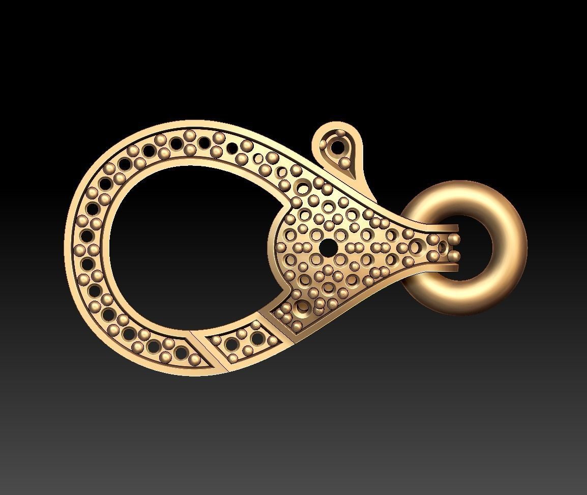 Diamond Lobster Clasp Lock 3D print model_16