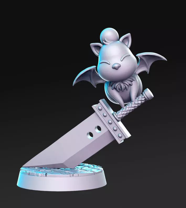 Moogle sword Final Fantasy 32mm Pre-supported 3D print model_0