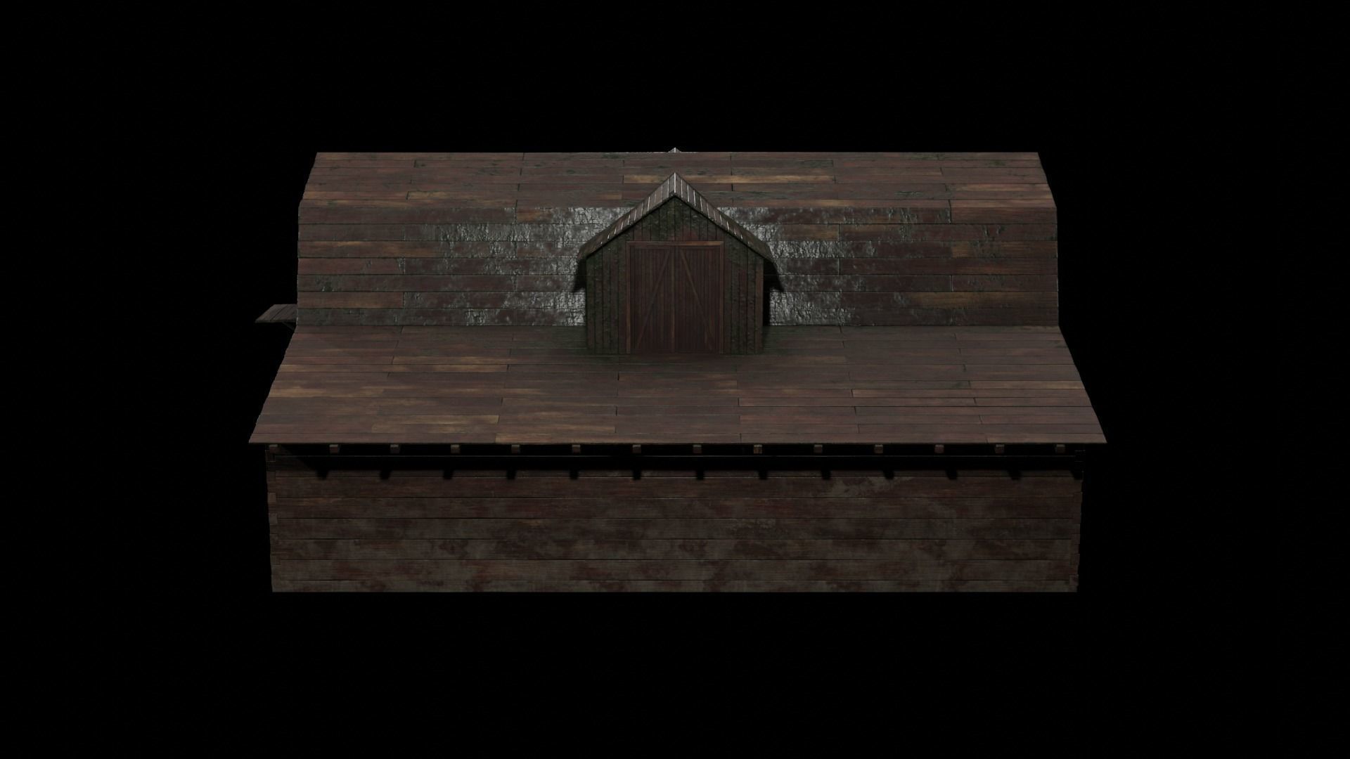 Western Barn Low-poly 3D model_2
