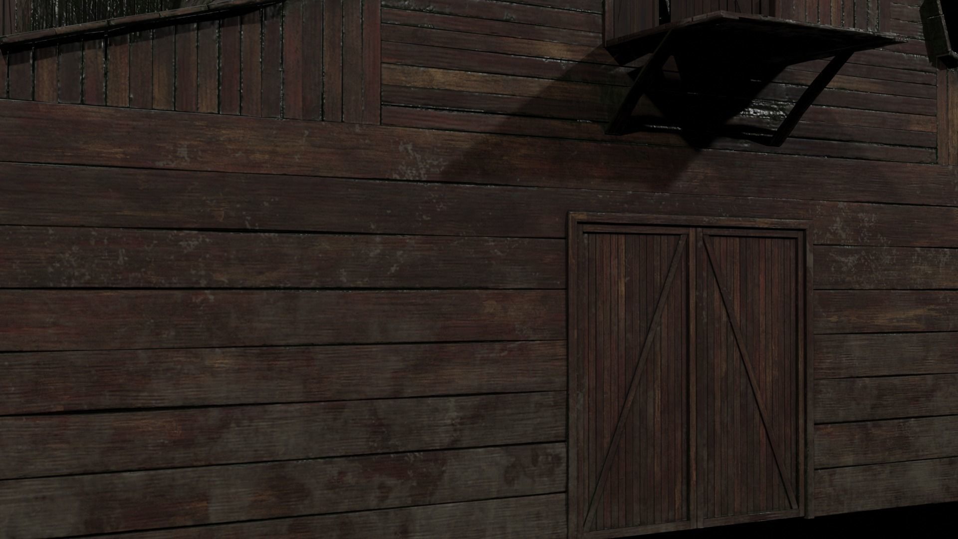 Western Barn Low-poly 3D model_3