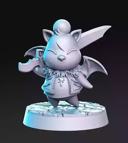Moogle Squall  sword  Final Fantasy 32mm Pre-supported